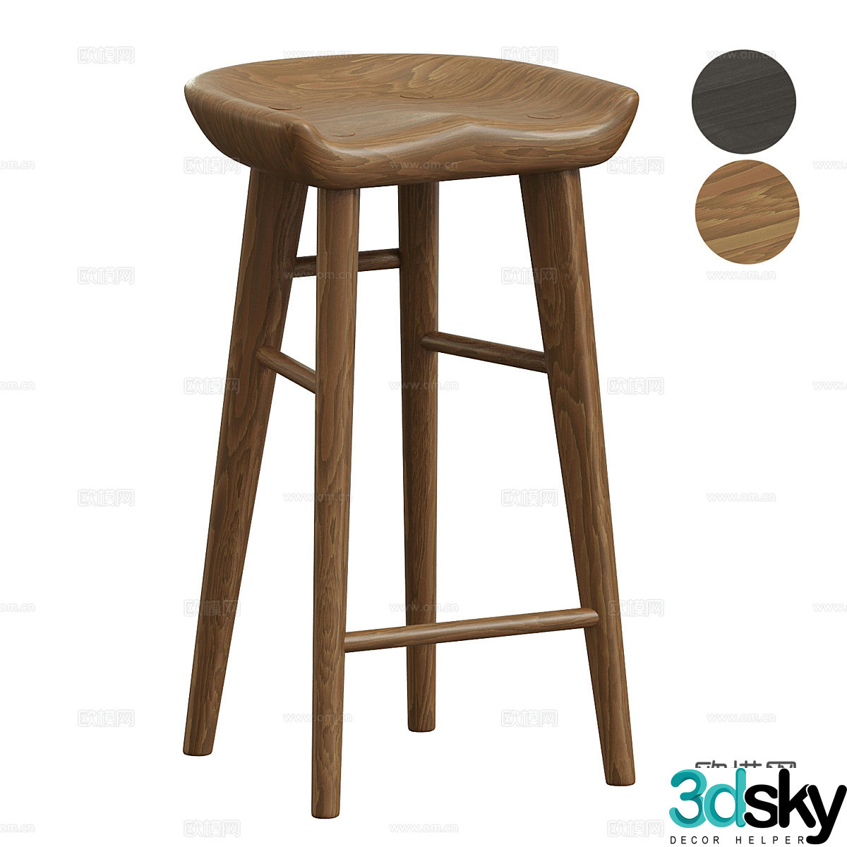 Bar stool bar stool high stool 3d model