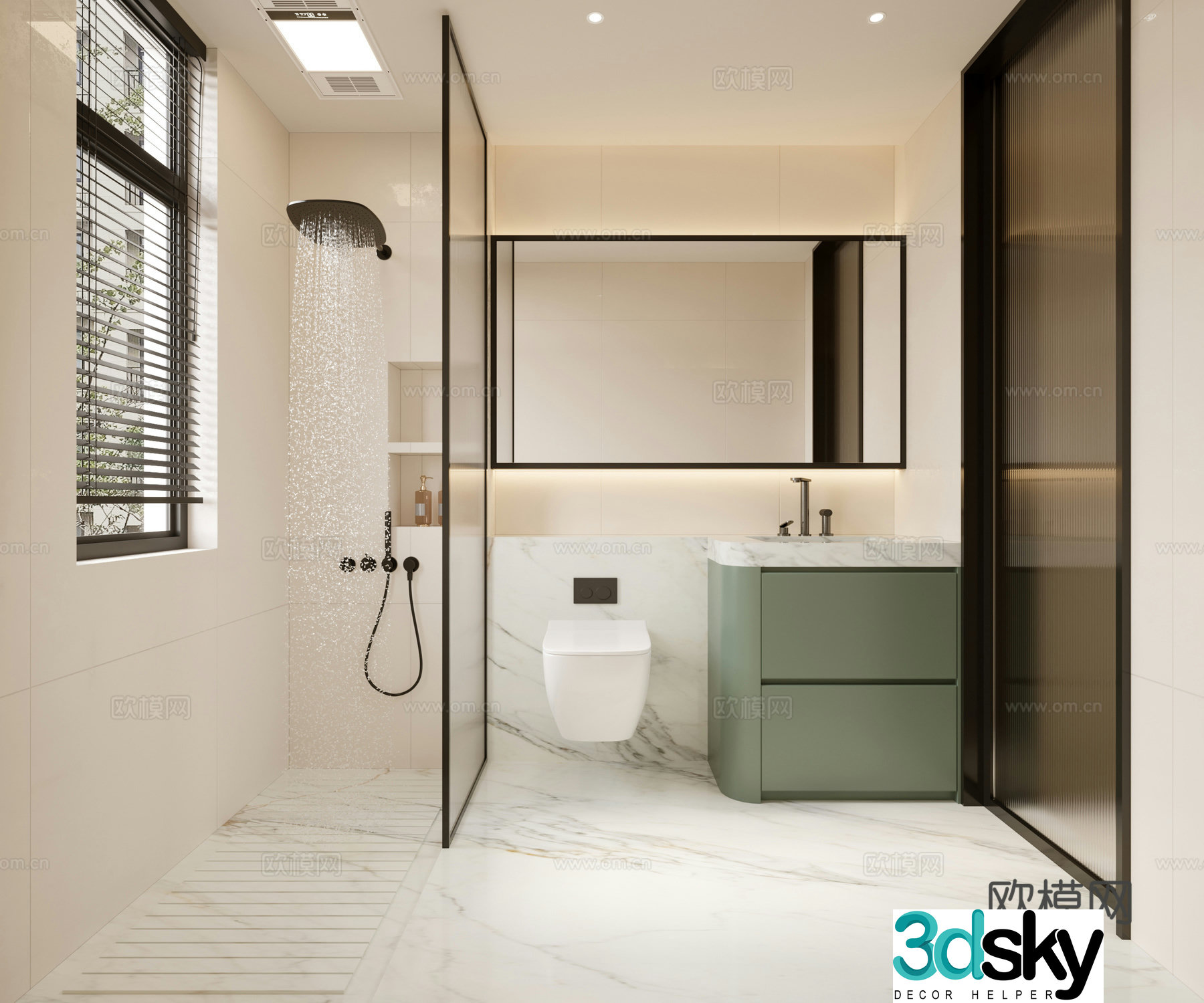Modern bathroom bathroom 3d model