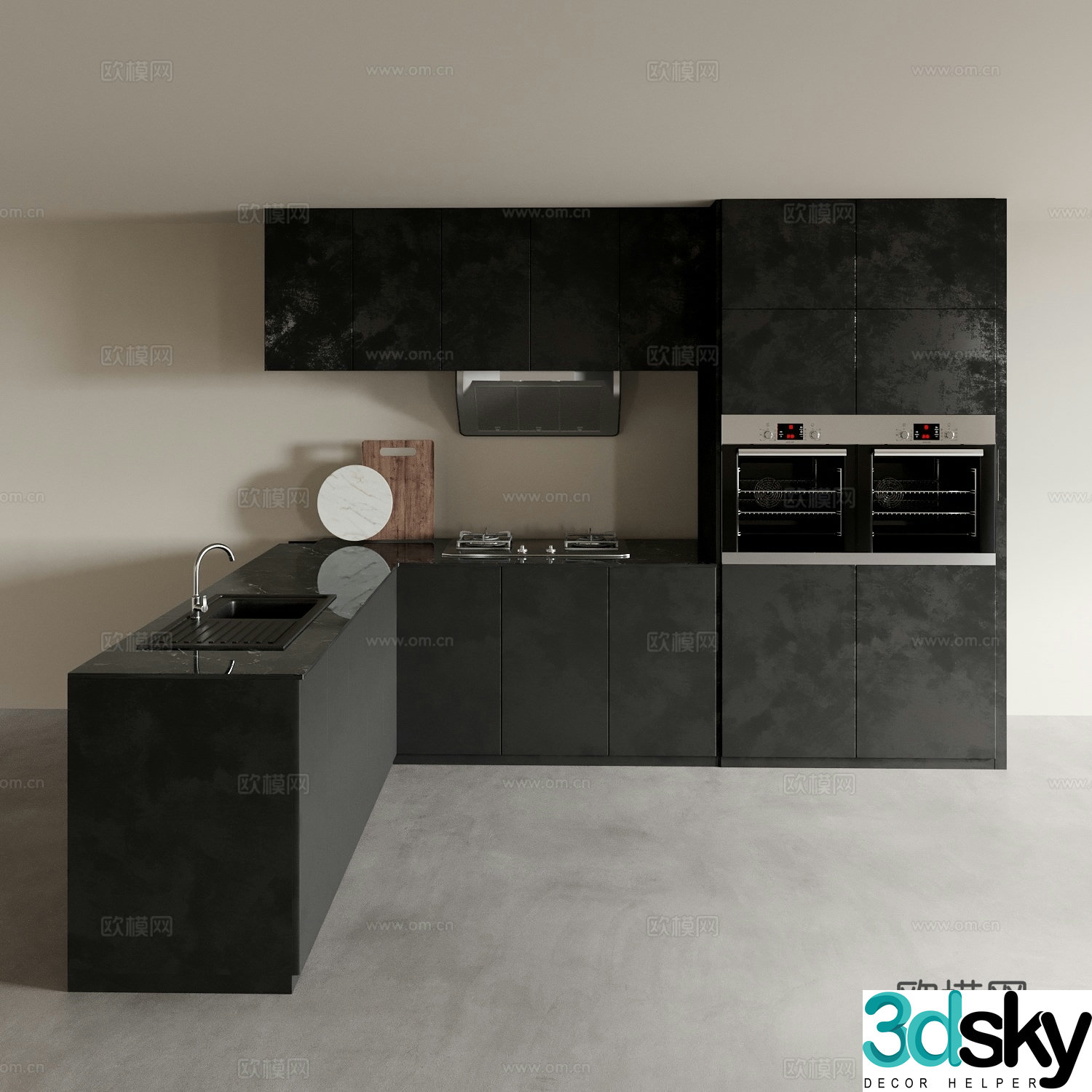 Modern corner cabinet L-shaped cabinet 3d model