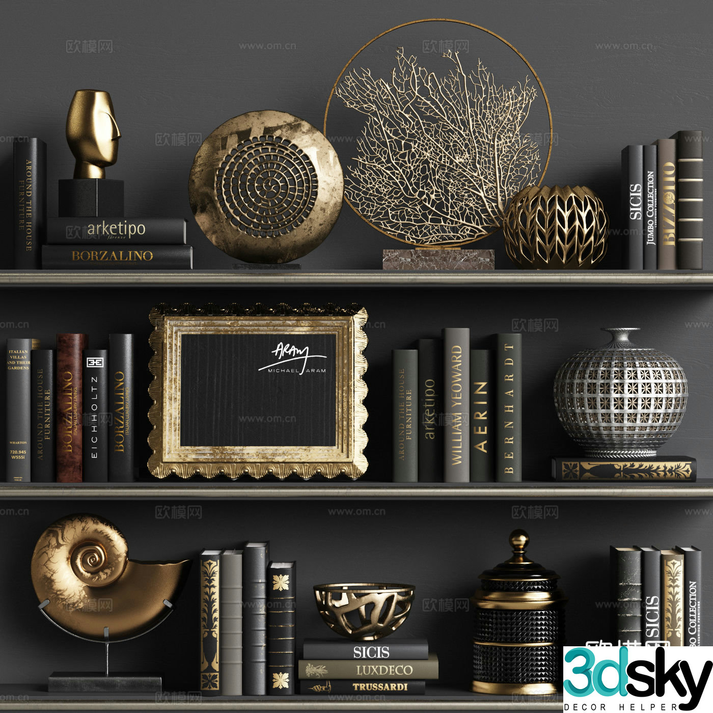 Decoration ornaments books crafts 3d model