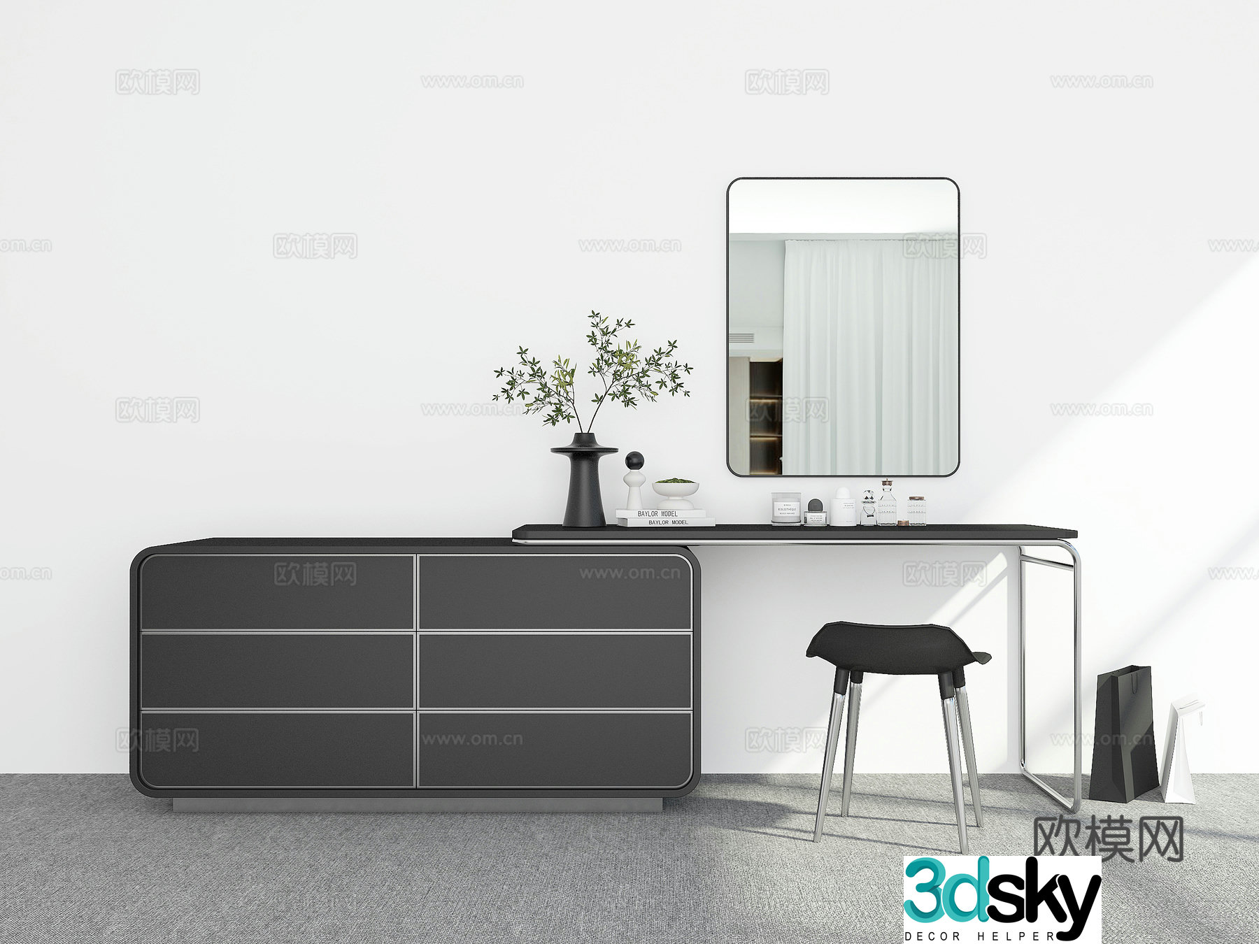 Modern dressing table 3d model