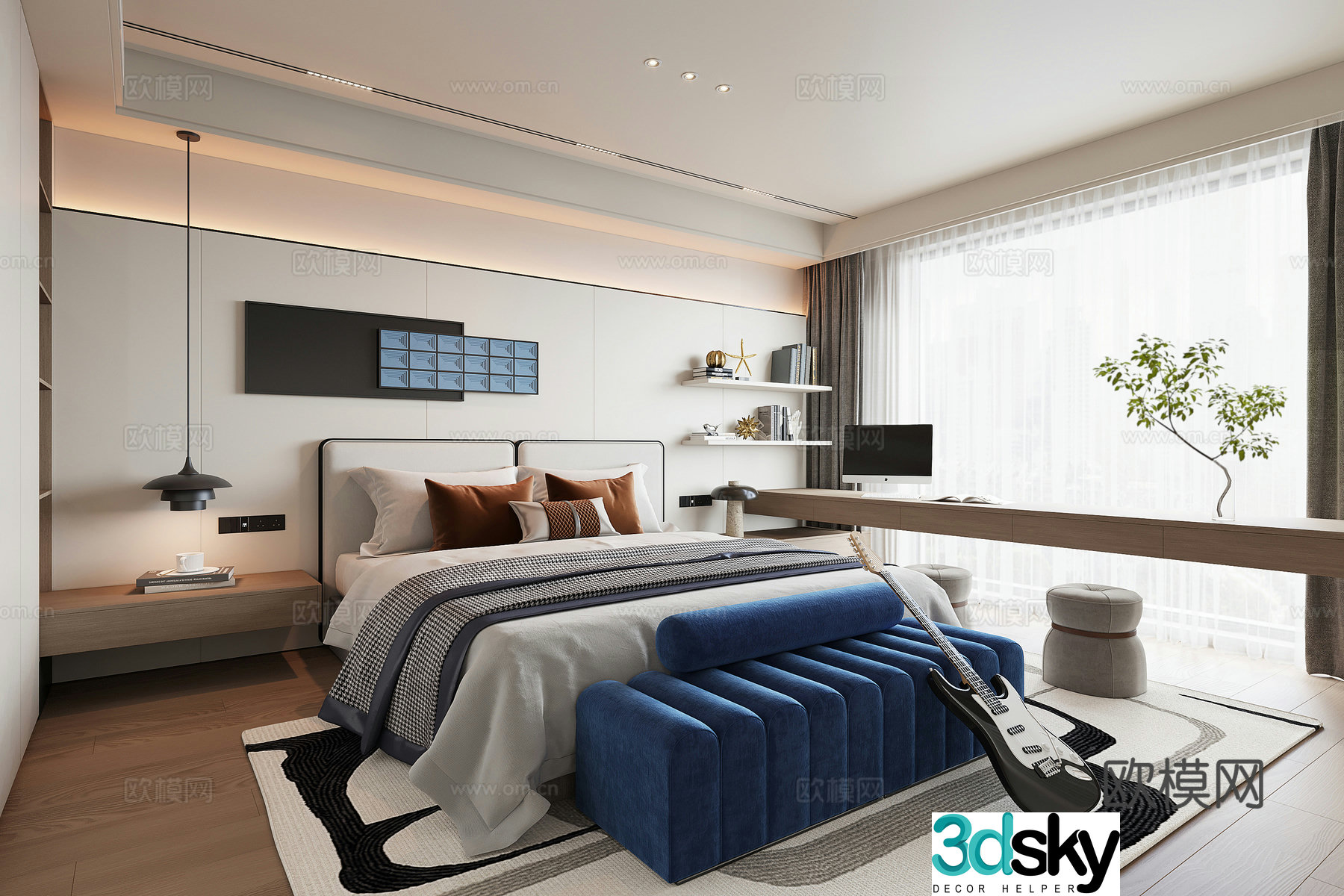 Modern bedroom boy’s room 3d model