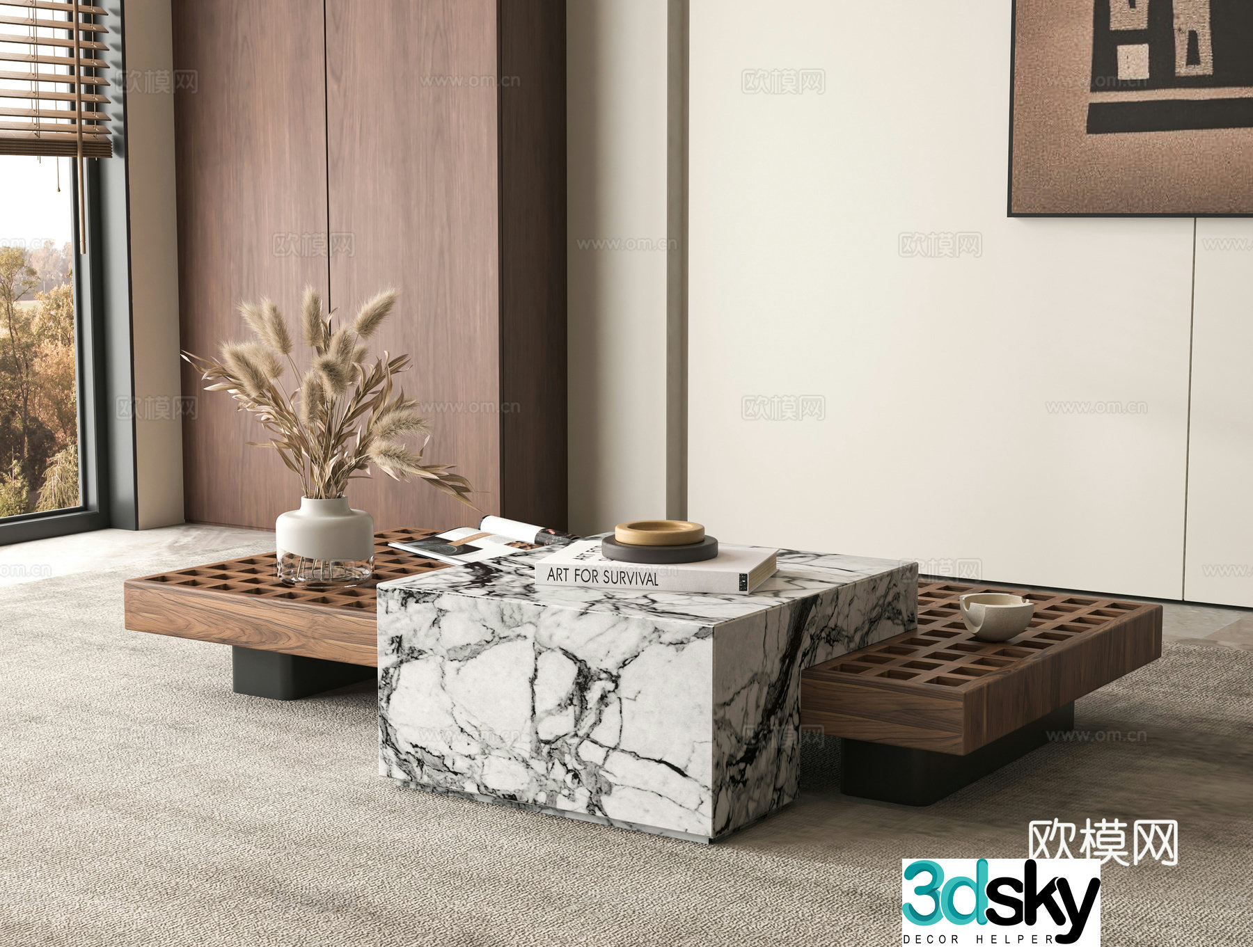 Medieval style coffee table 3D model