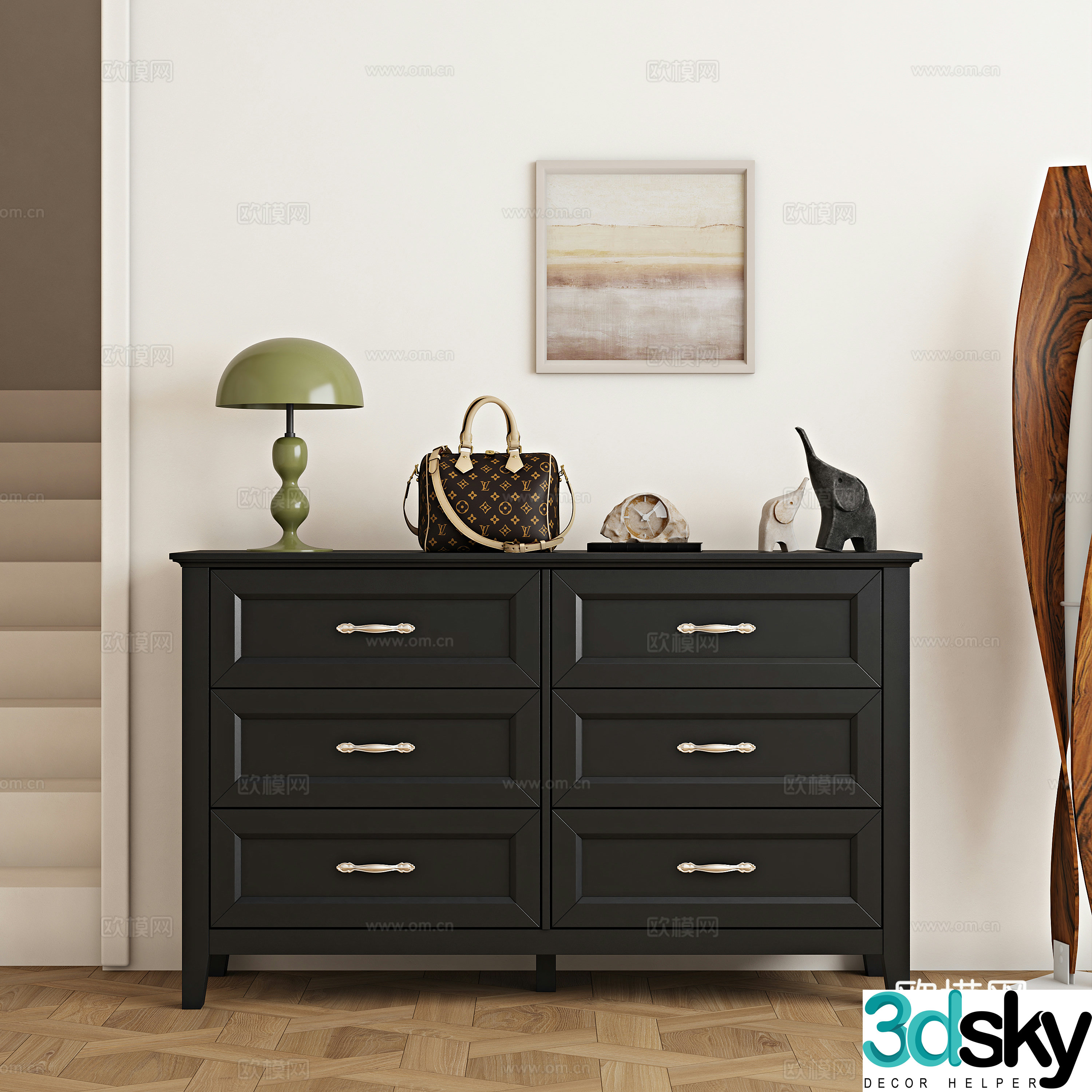 French entrance cabinet 3D model