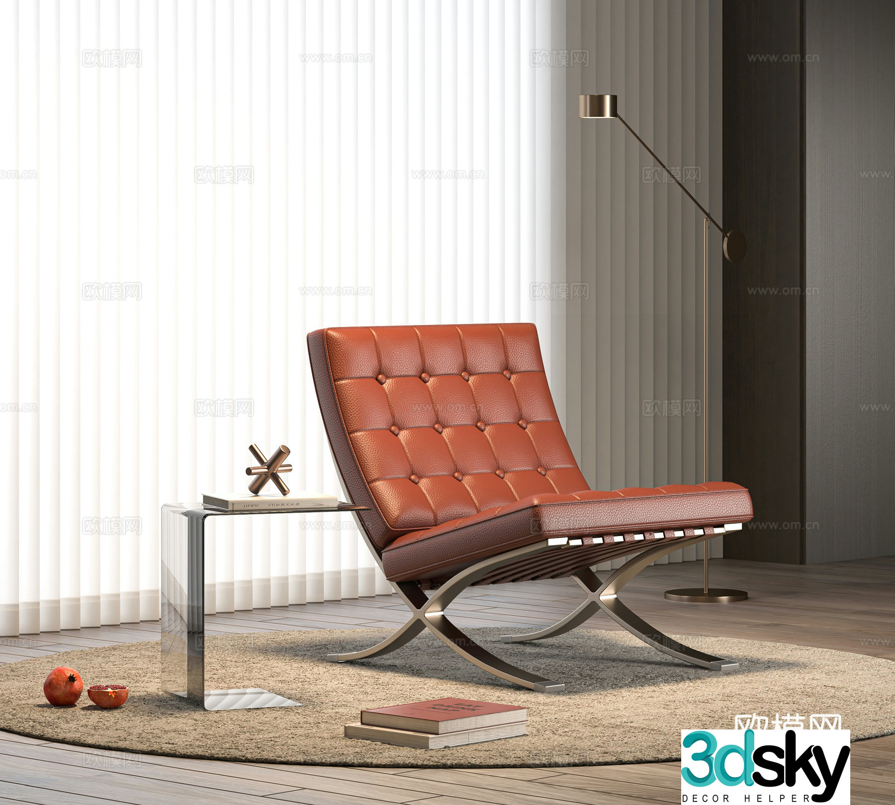 Modern sofa chair leisure chair 3d model