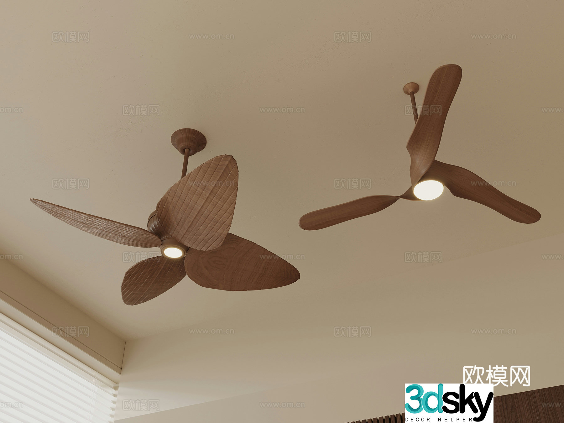 New Chinese style chandelier fan light 3d model