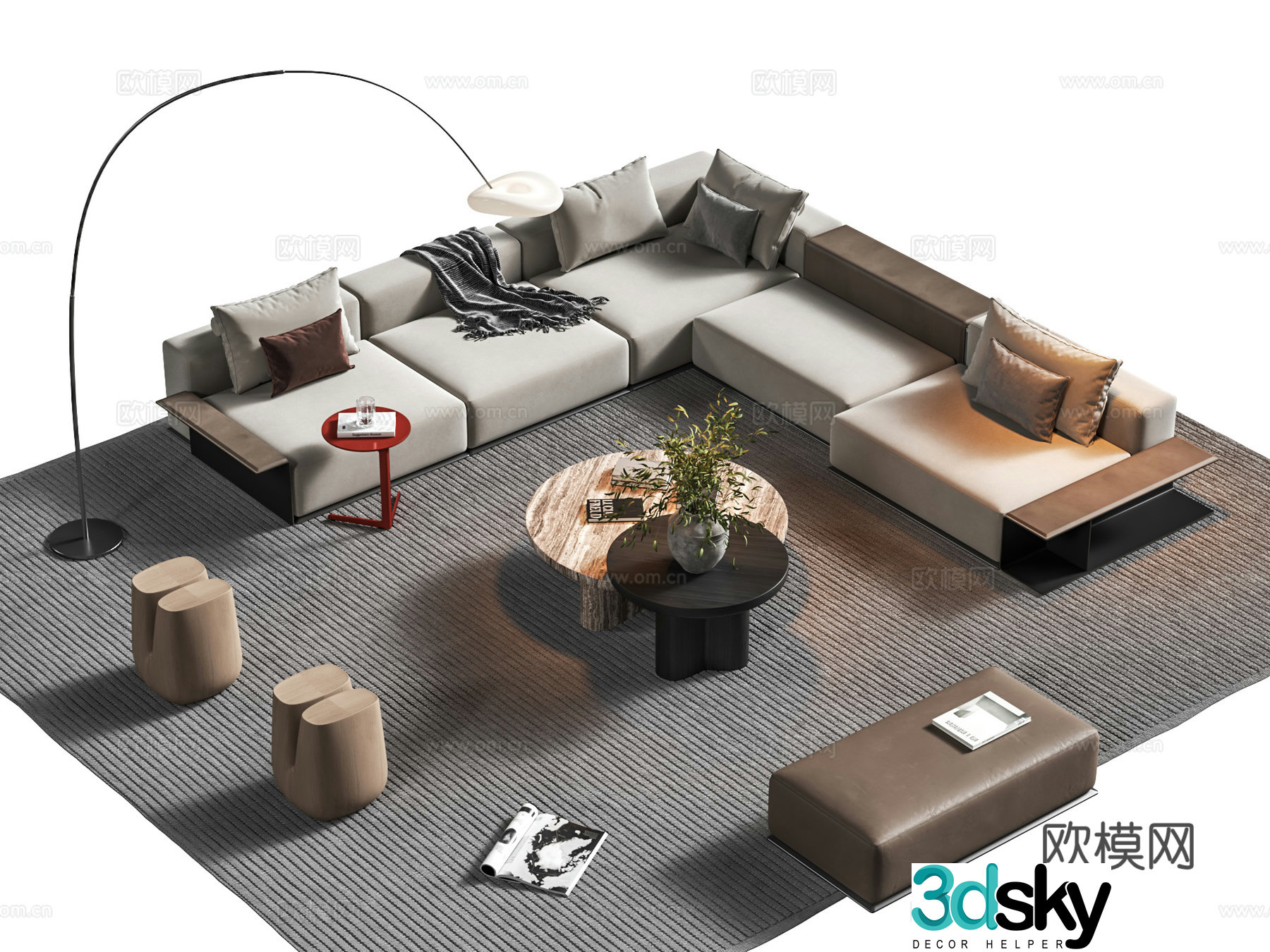 poliform modular sofa 3d model