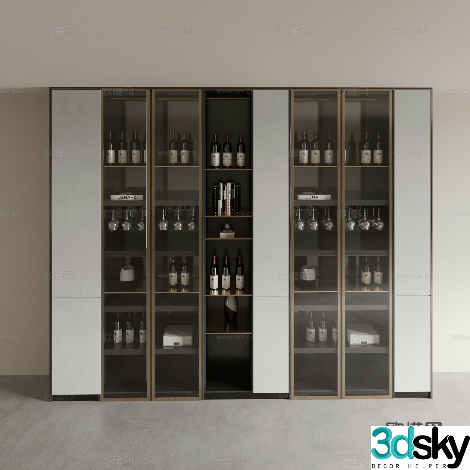 Modern wine cabinet 3d model