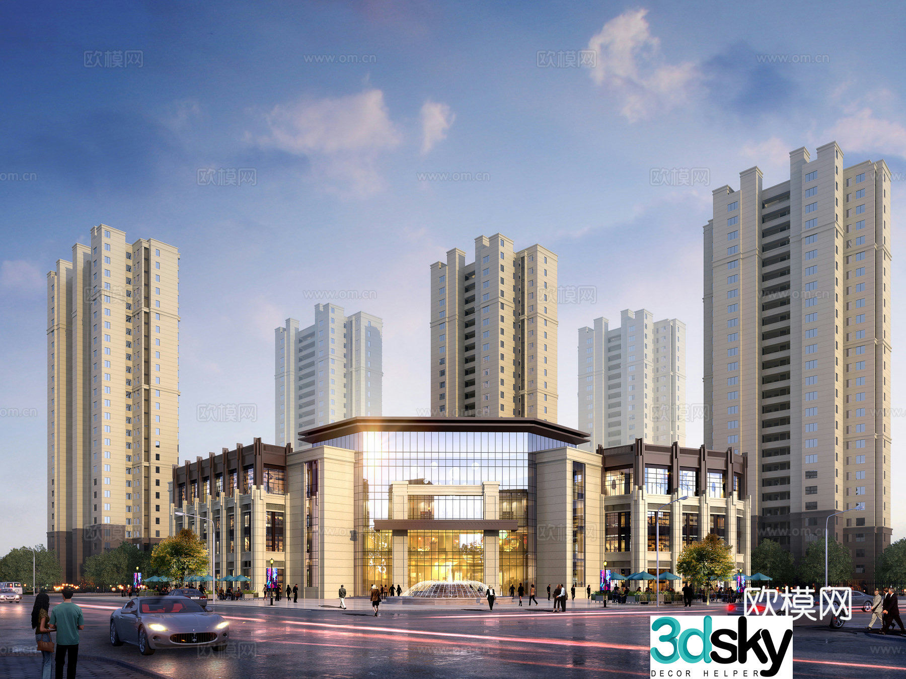 The appearance of the sales office 3D model