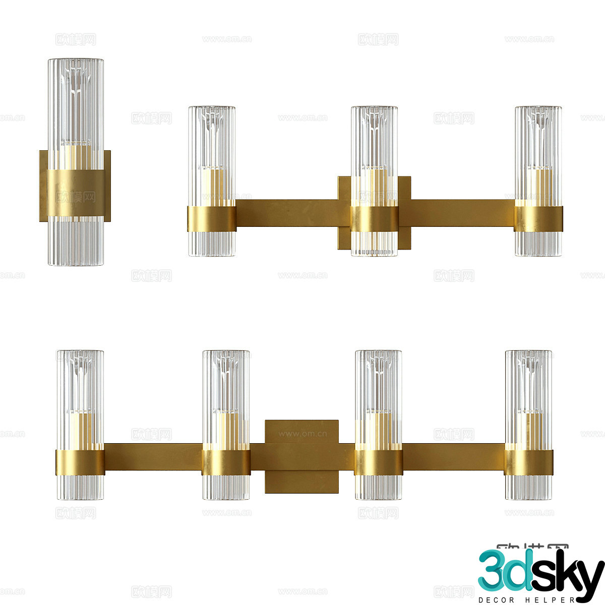 Light luxury wall lamp 3D model