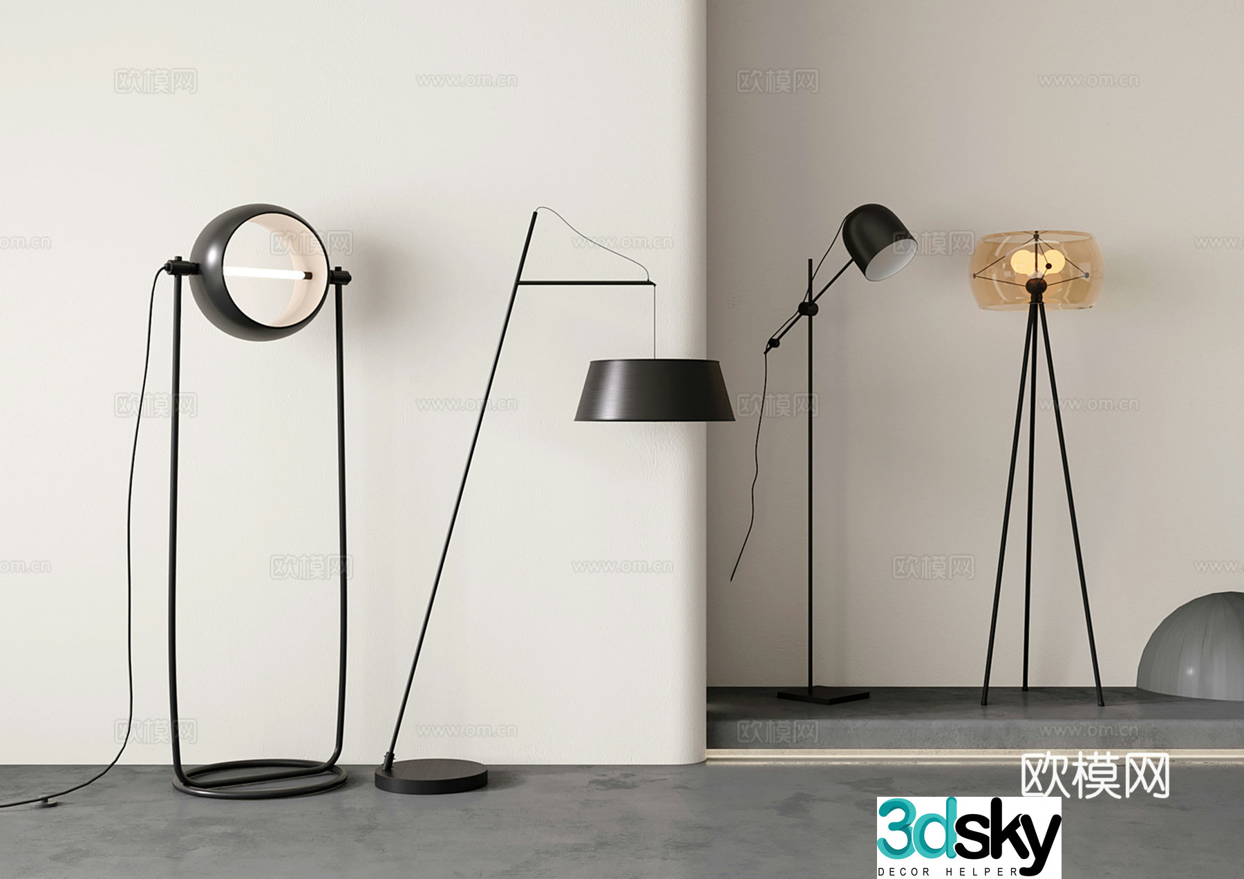 Modern floor lamp artistic lamp 3d model