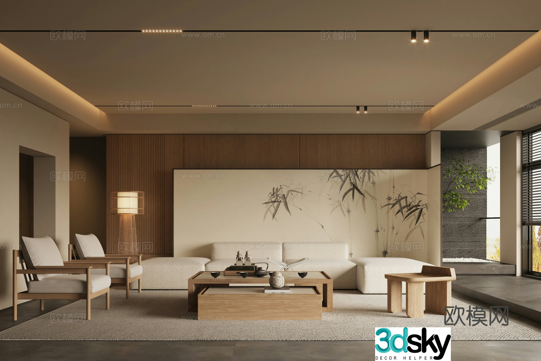 New Chinese style living room 3d model