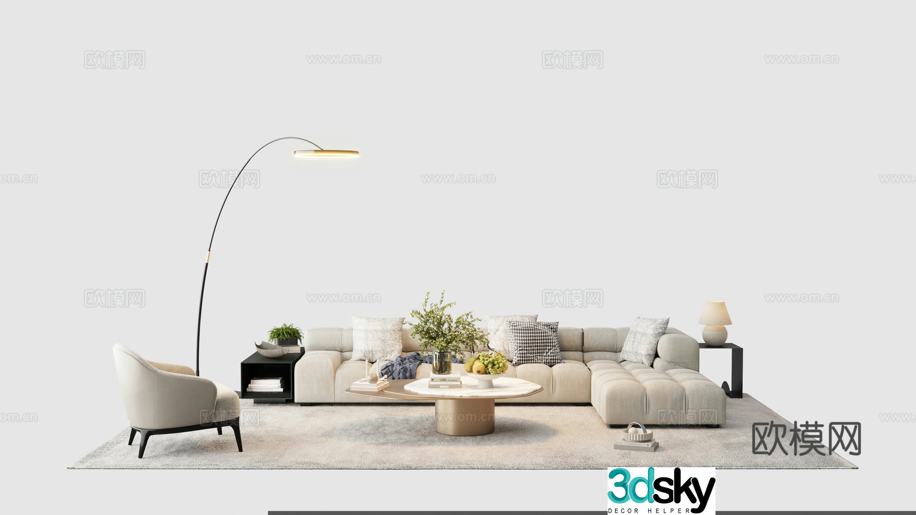Modern sectional sofa 3d model