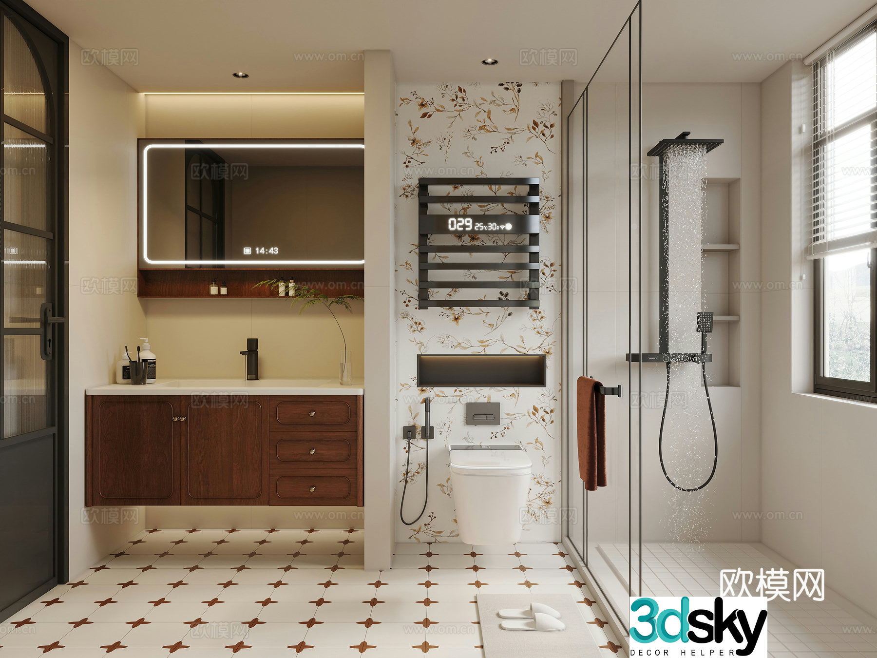 Medieval style bathroom bathroom 3d model