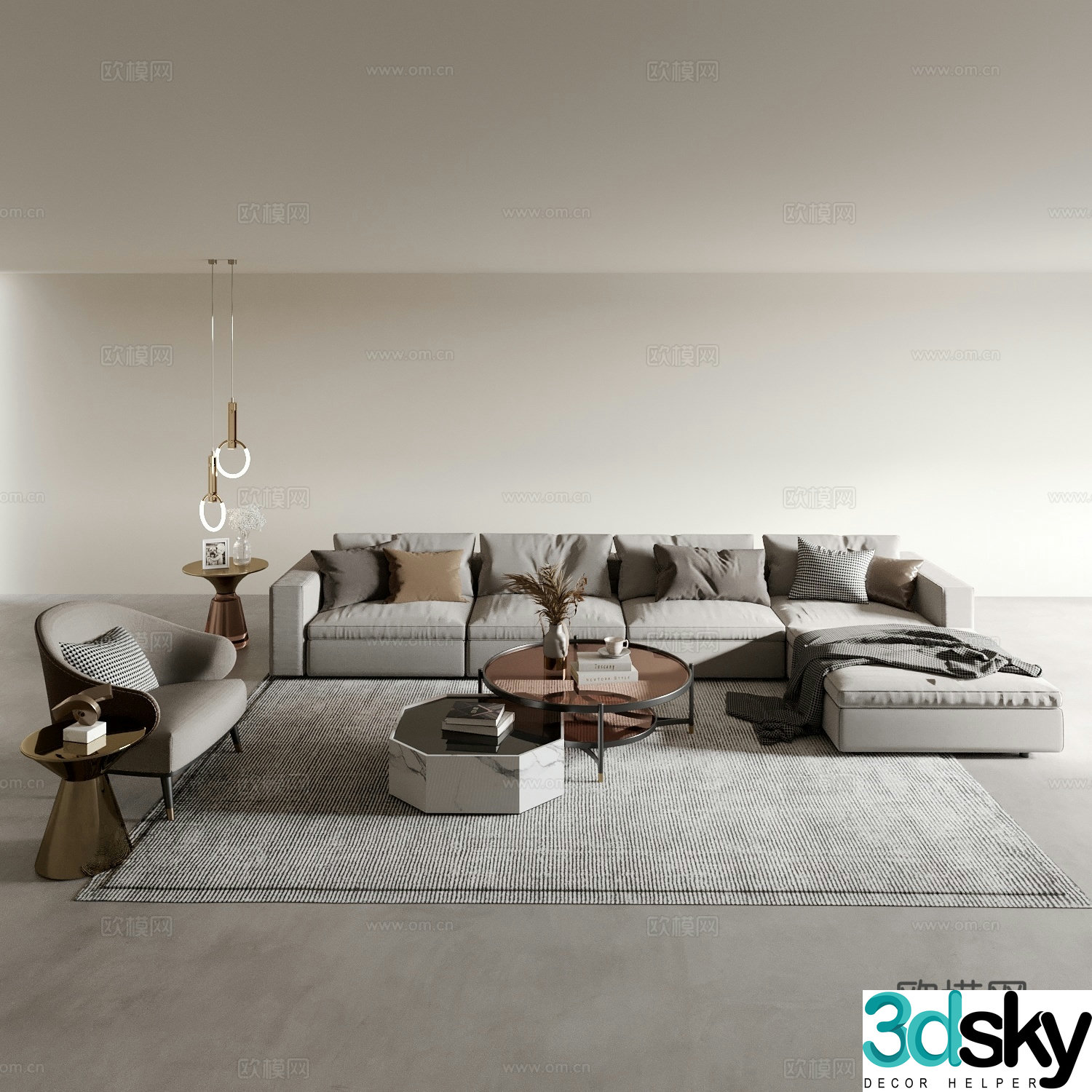 Modern sectional sofa 3d model