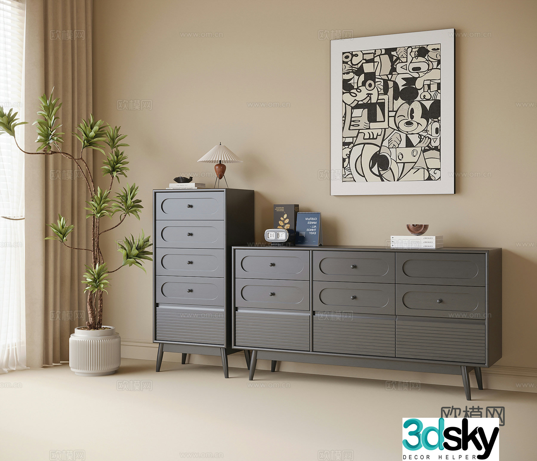 French entrance cabinet 3D model