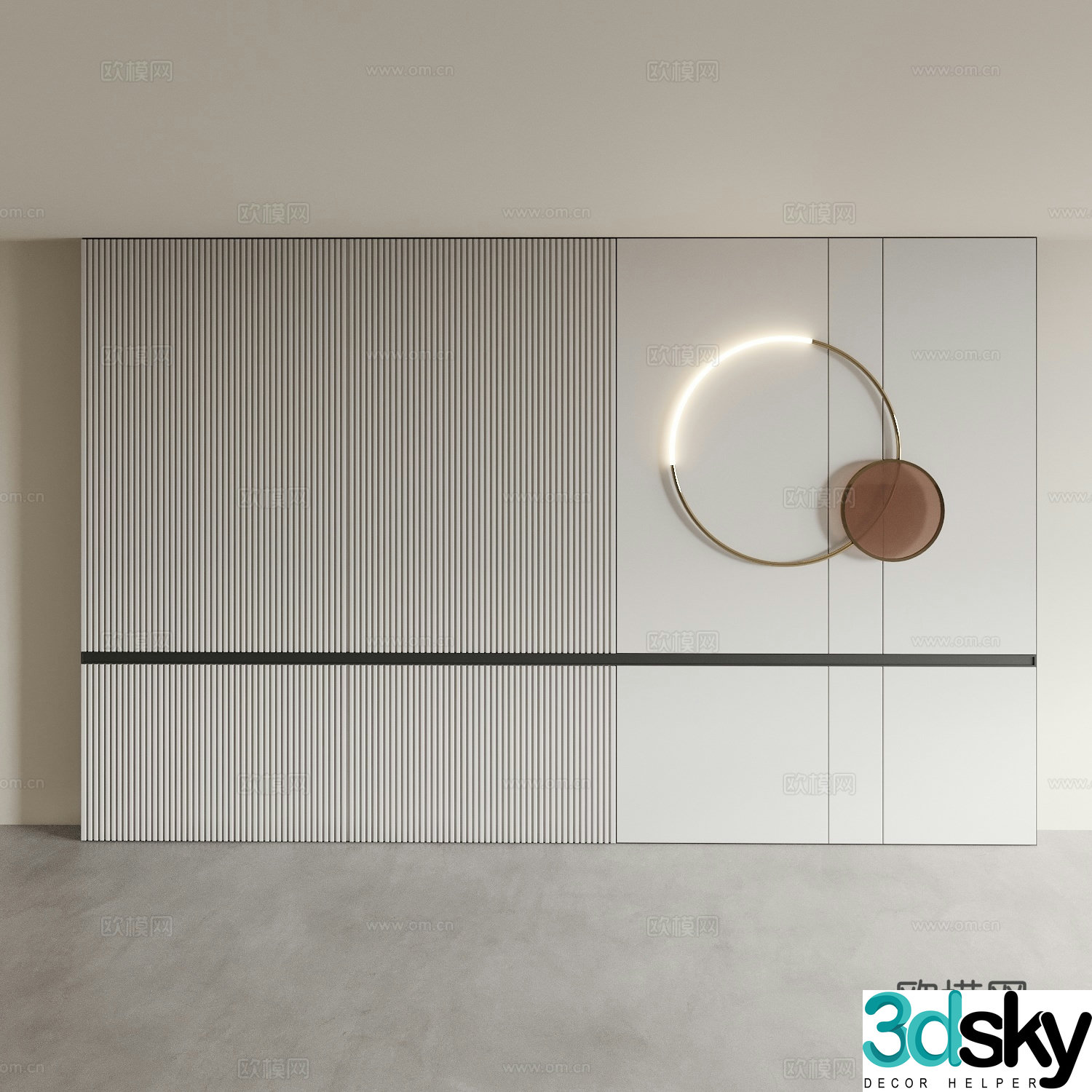 Modern bedside background wall sofa background wall 3d model