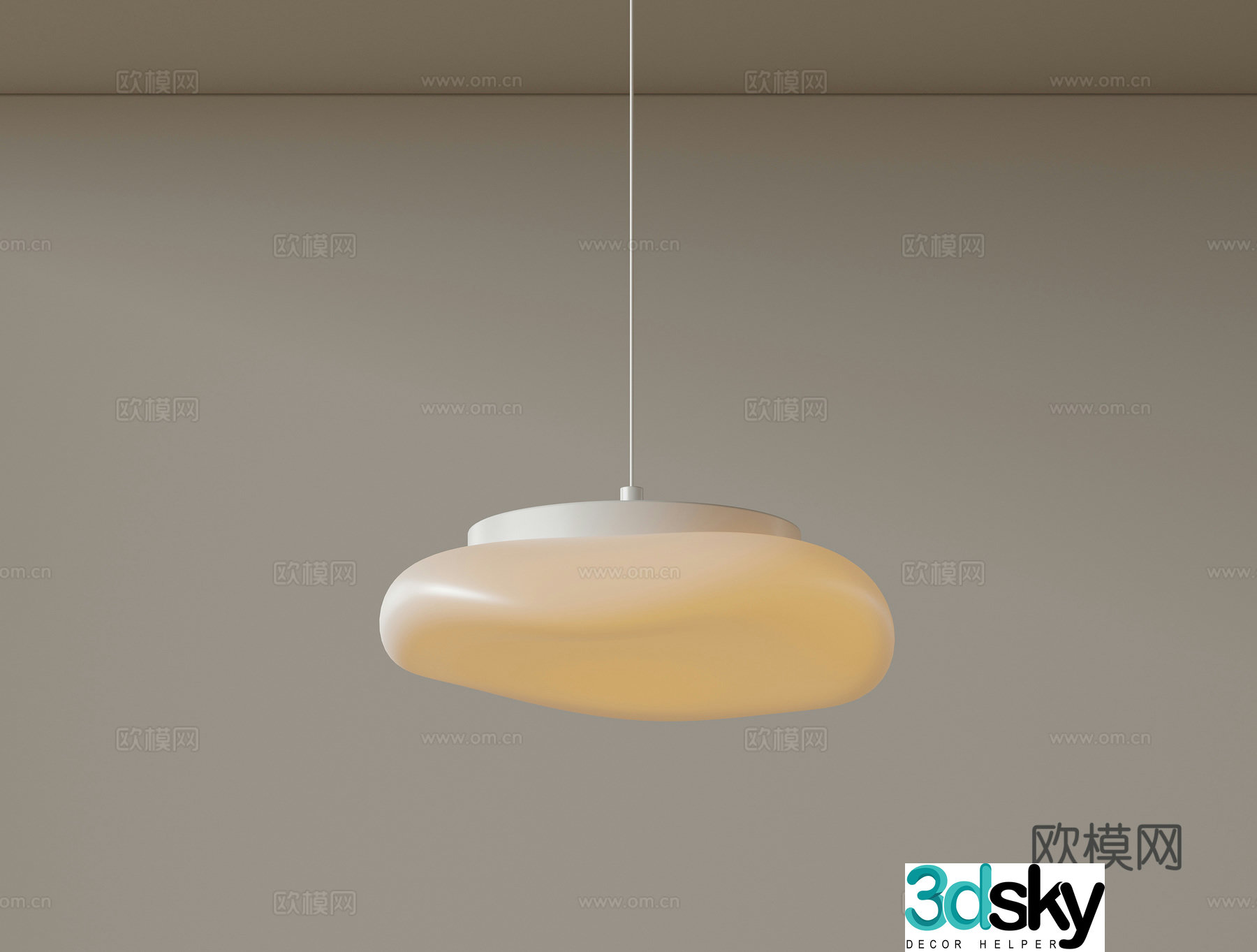 Modern single head chandelier bedside chandelier 3d model