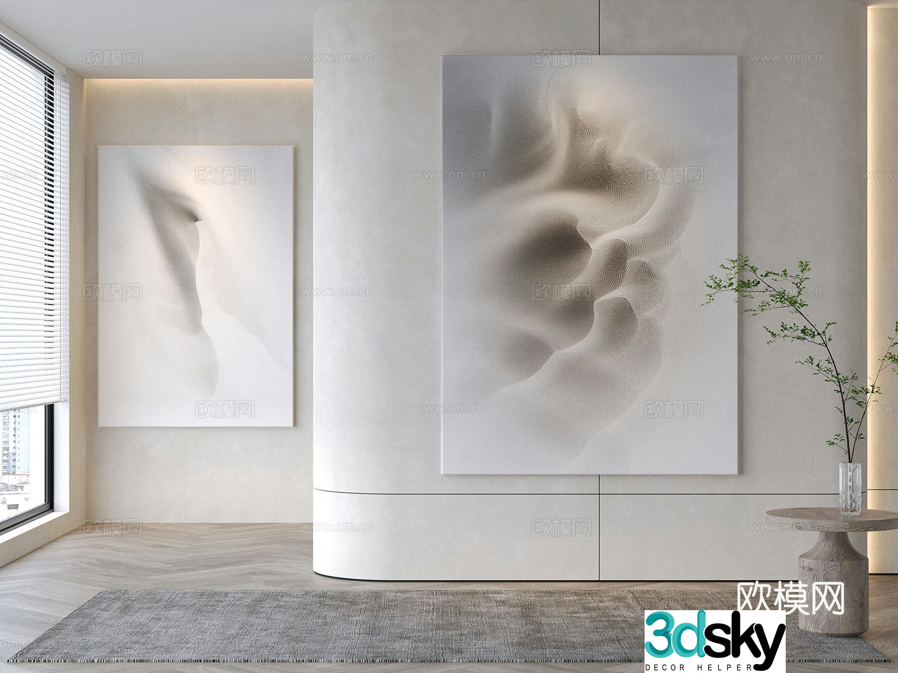 Modern decorative painting Texture painting Abstract painting 3d model