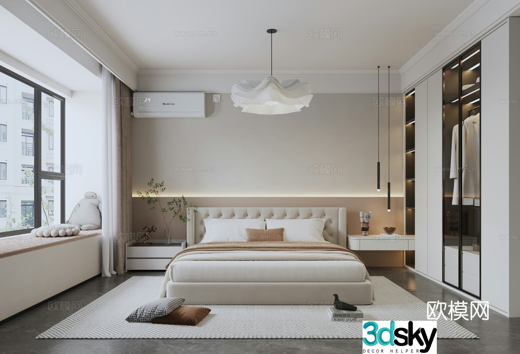 Modern bedroom master bedroom 3d model