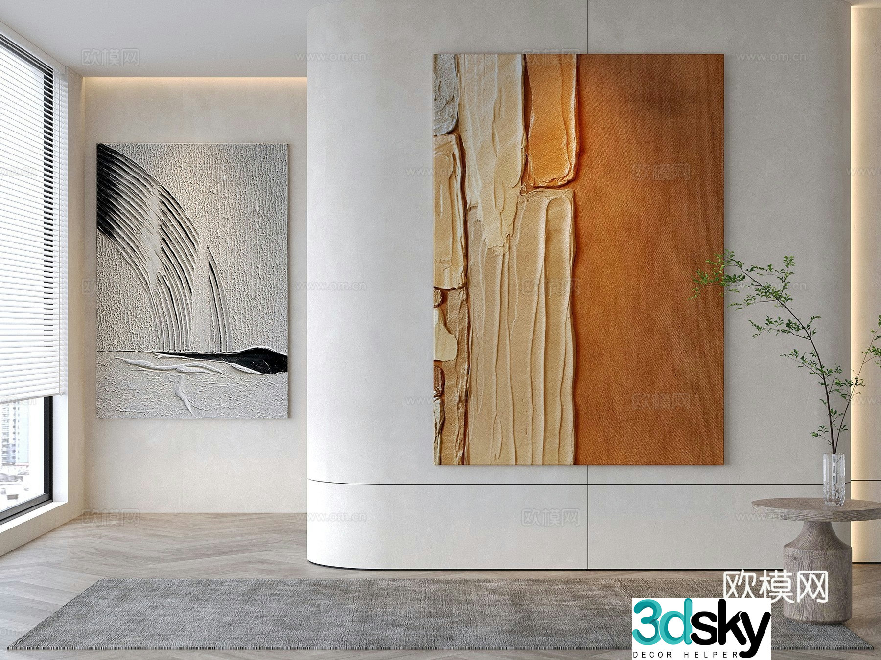 Modern decorative painting Abstract painting Texture painting 3d model