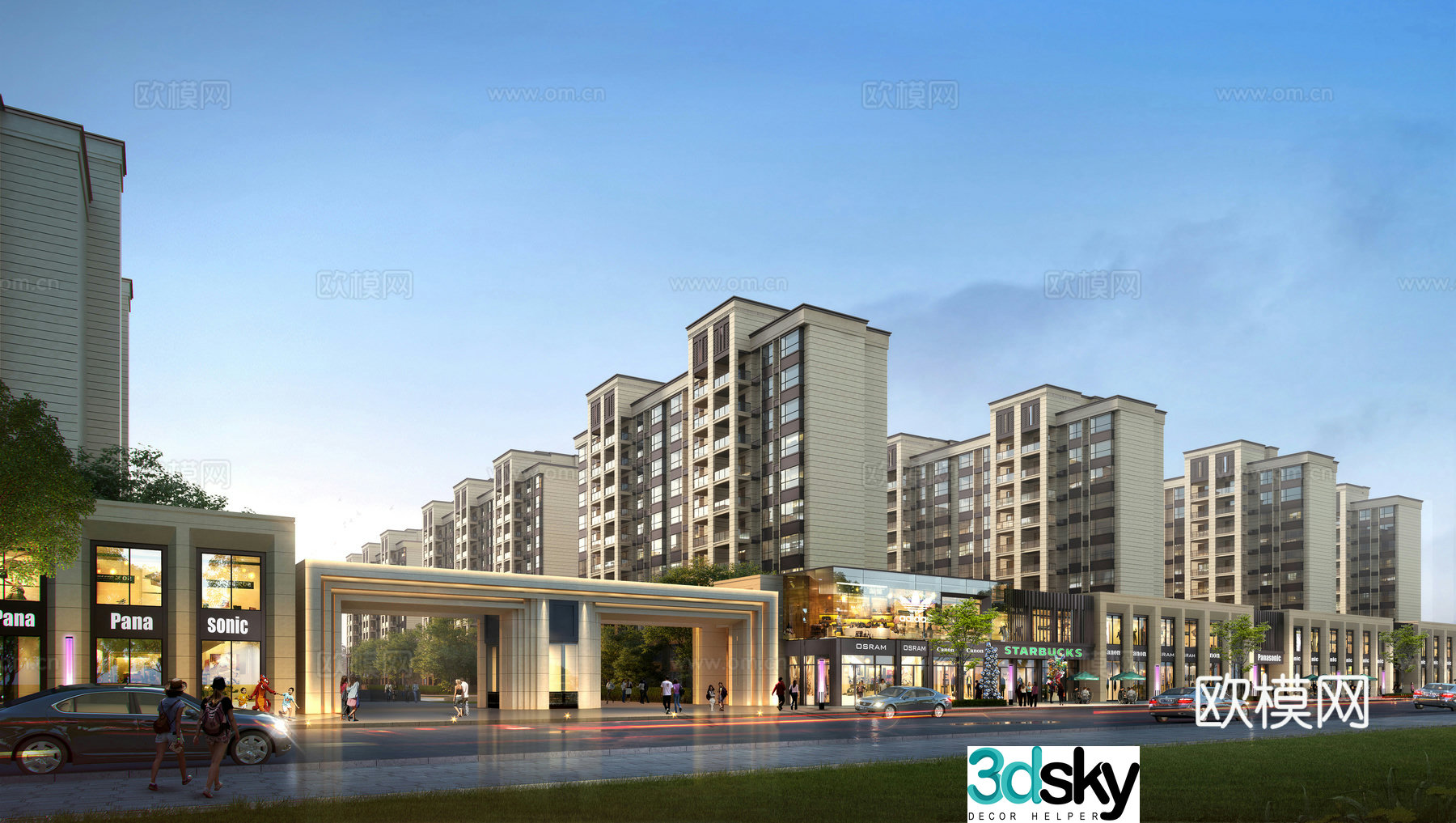 Residential street commercial 3D model