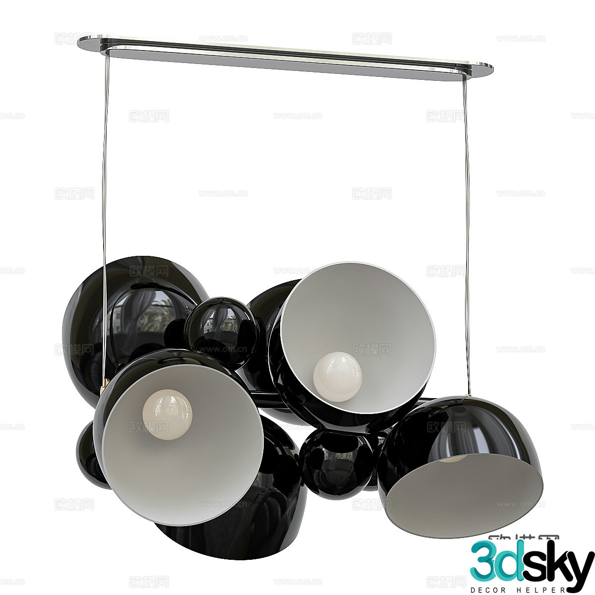 Hemispheric chandelier 3d model