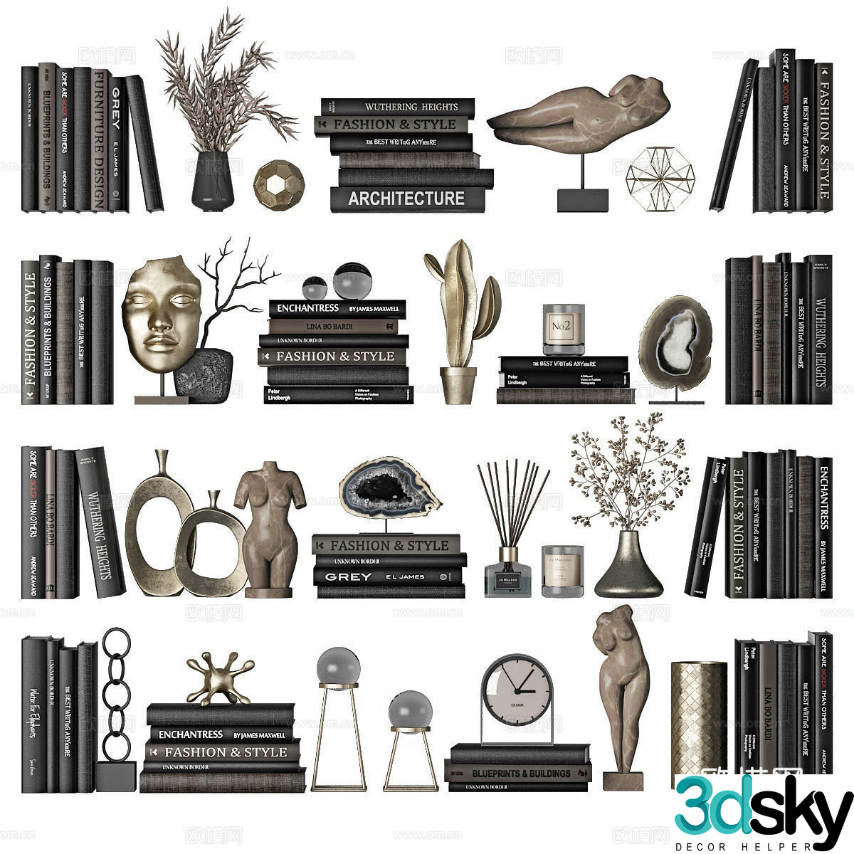 Bookcase ornaments Jewelry ornaments Book 3D model