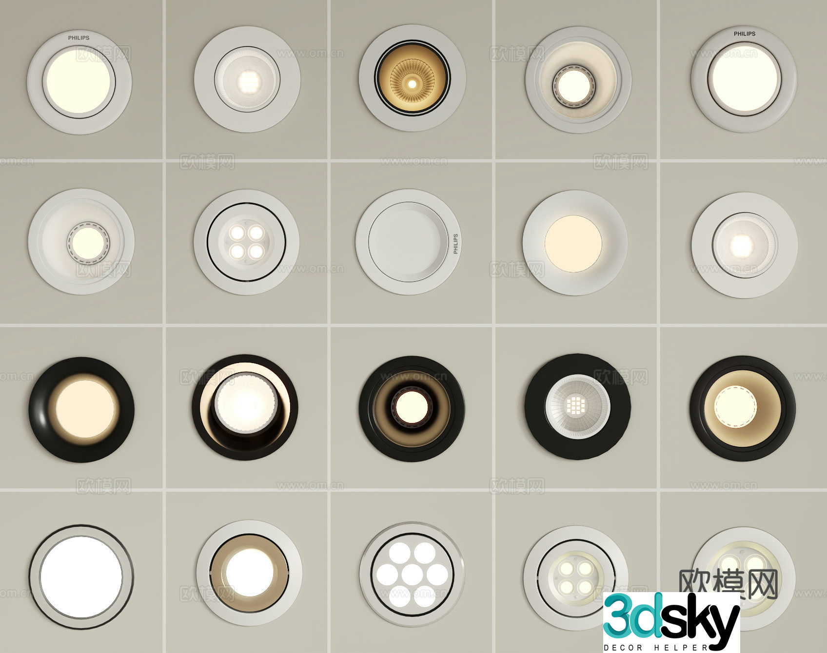 Modern recessed downlight spotlight 3d model