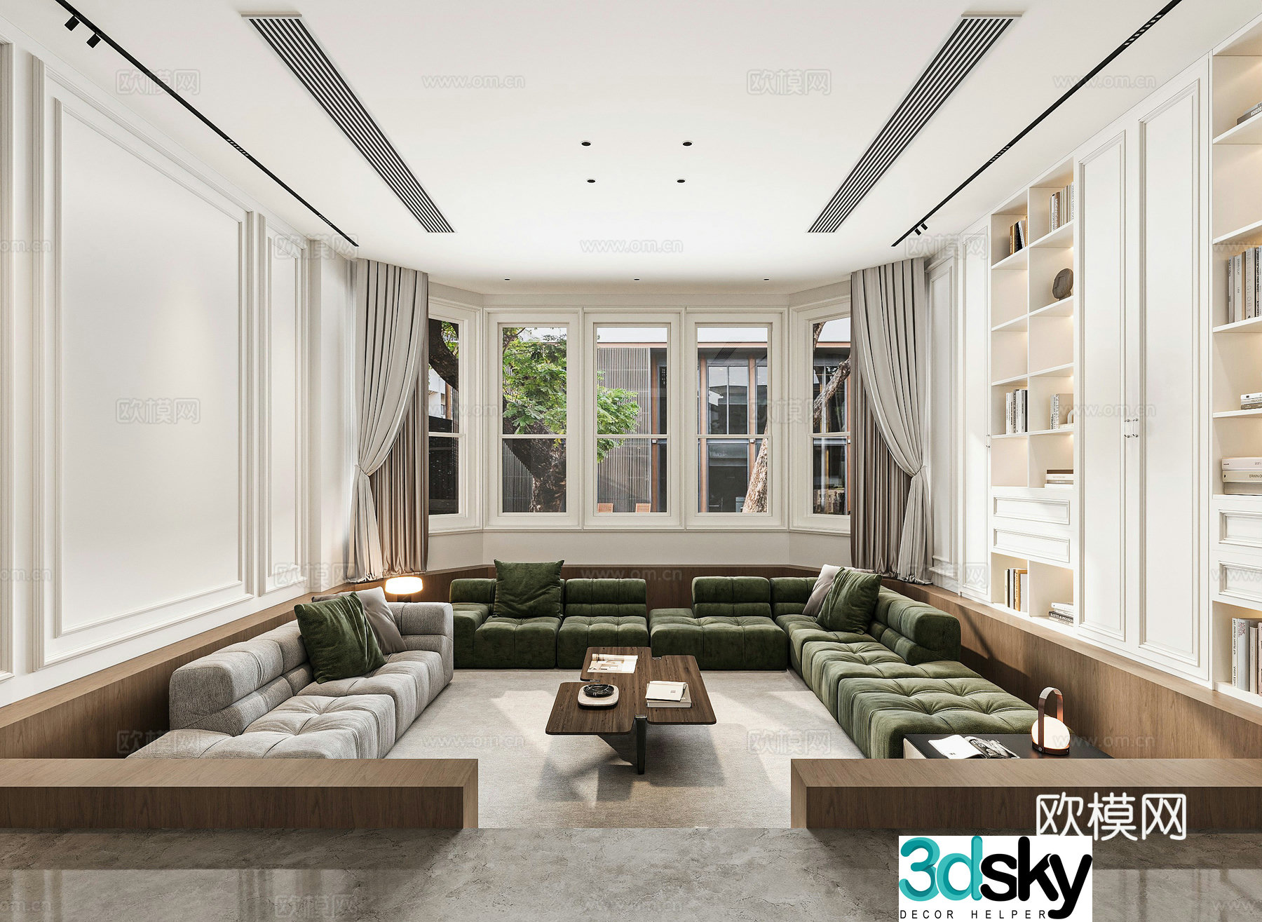 American living room 3d model