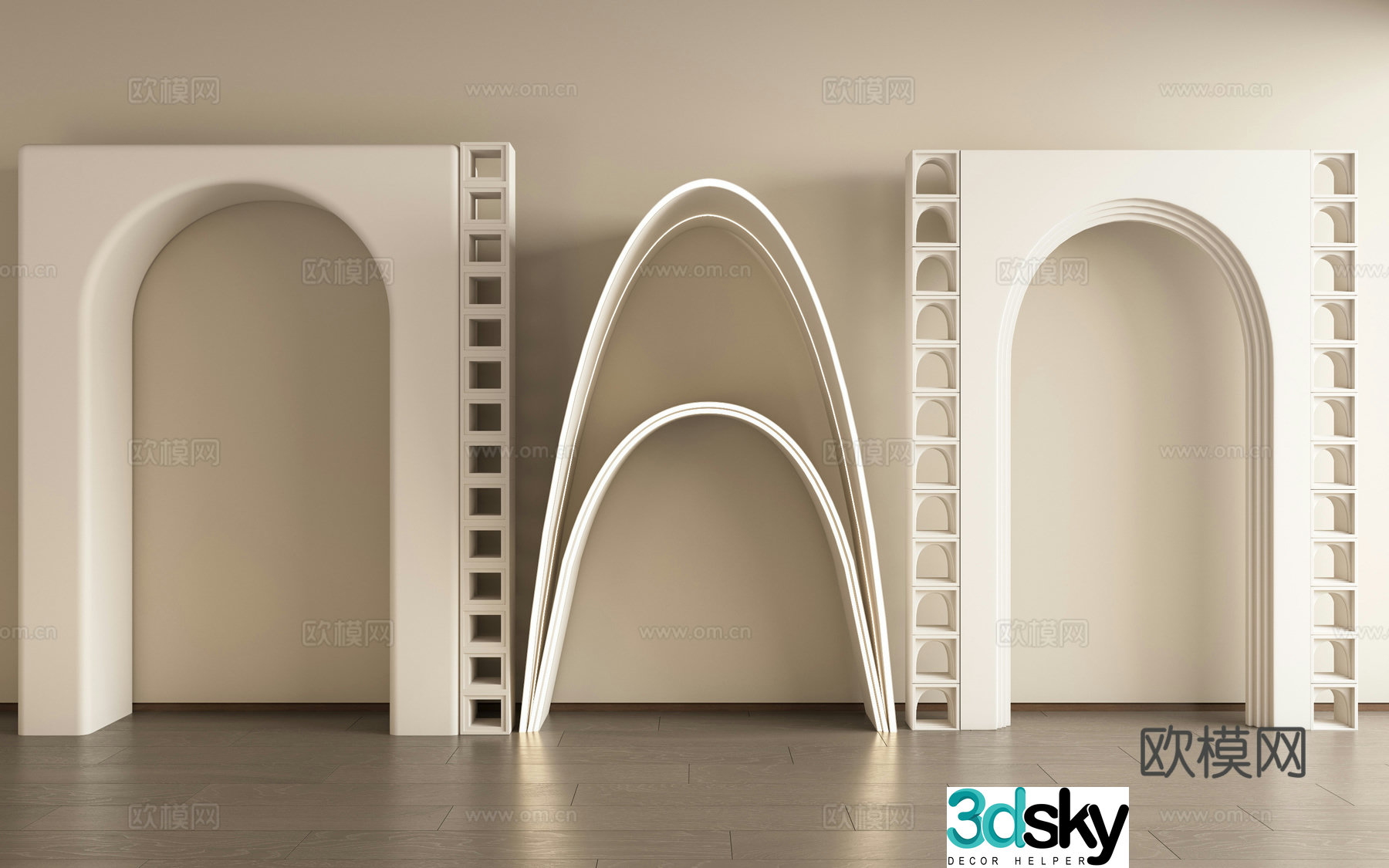 Modern arch dumb mouth arched hole round hole door arch 3d model