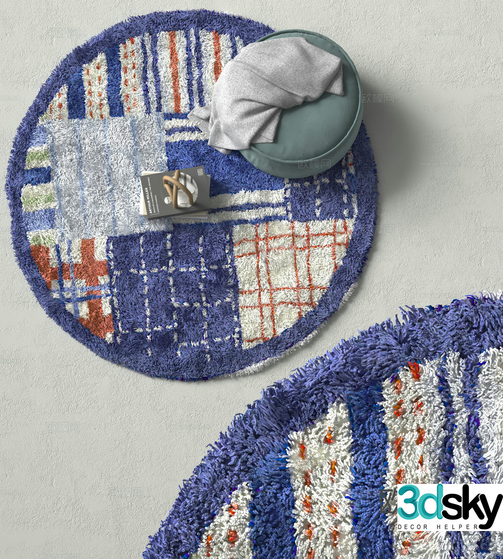 Modern round carpet 3d model