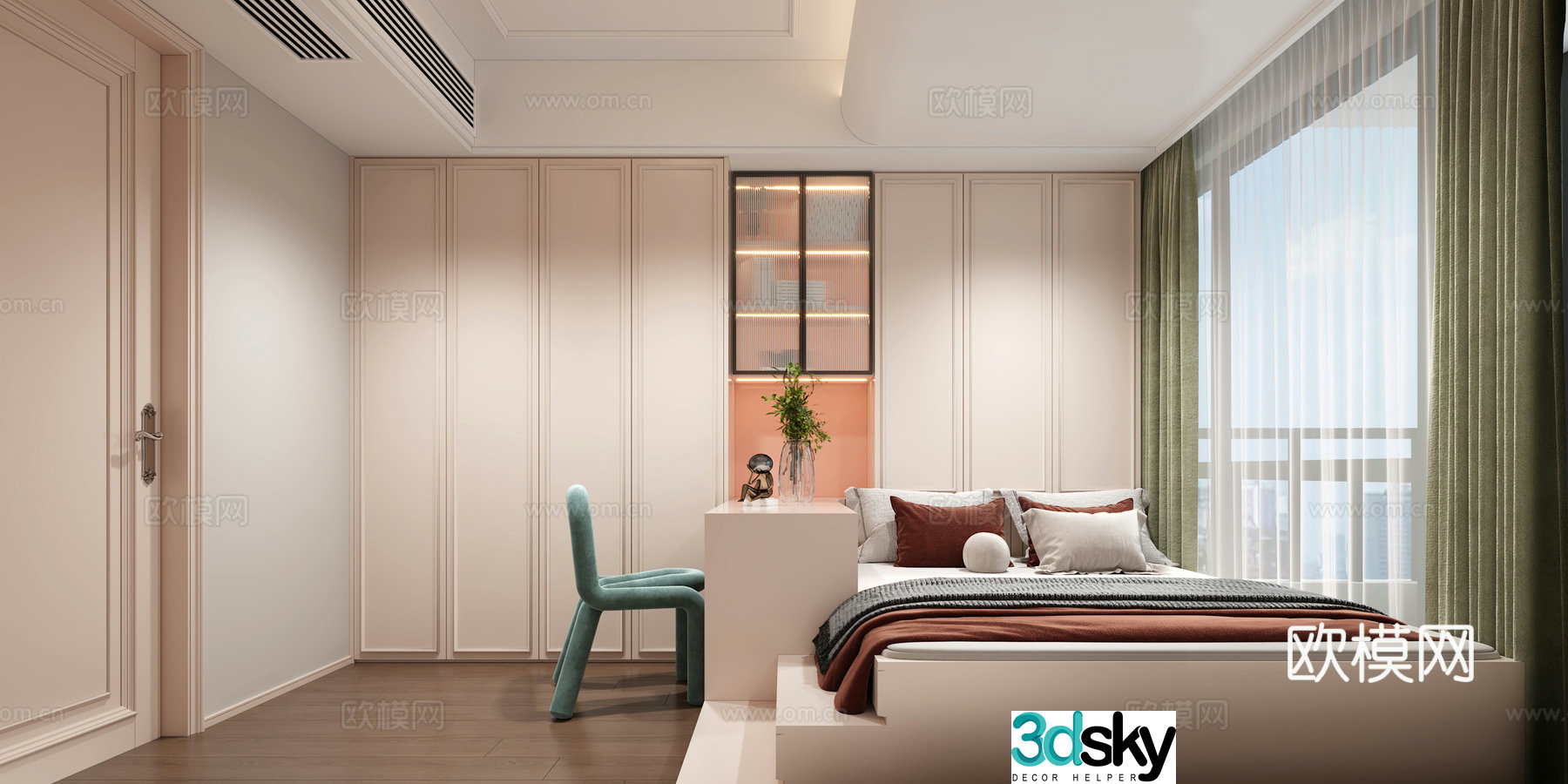 Modern children’s room tatami bedroom 3d model