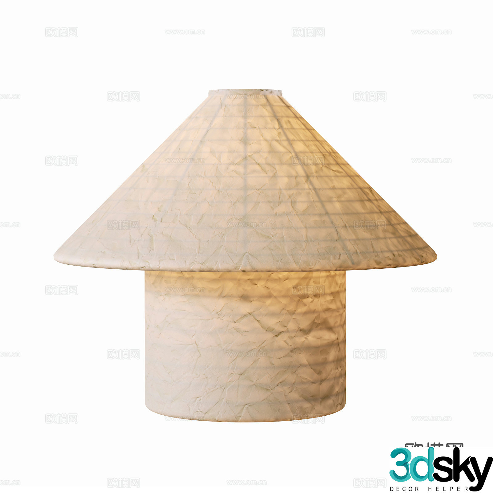 Wabi-sabi desk lamp paper desk lamp 3d model