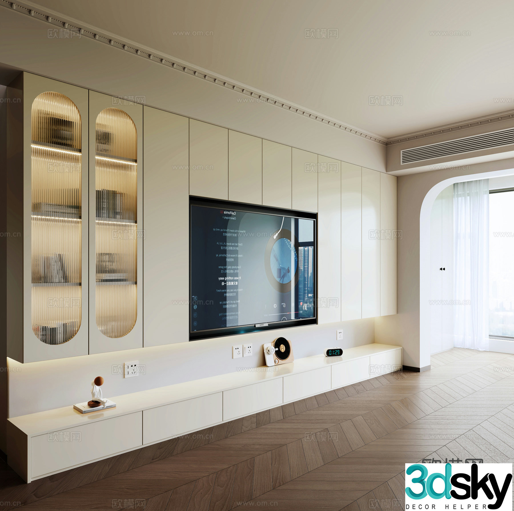 TV background wall 3d model