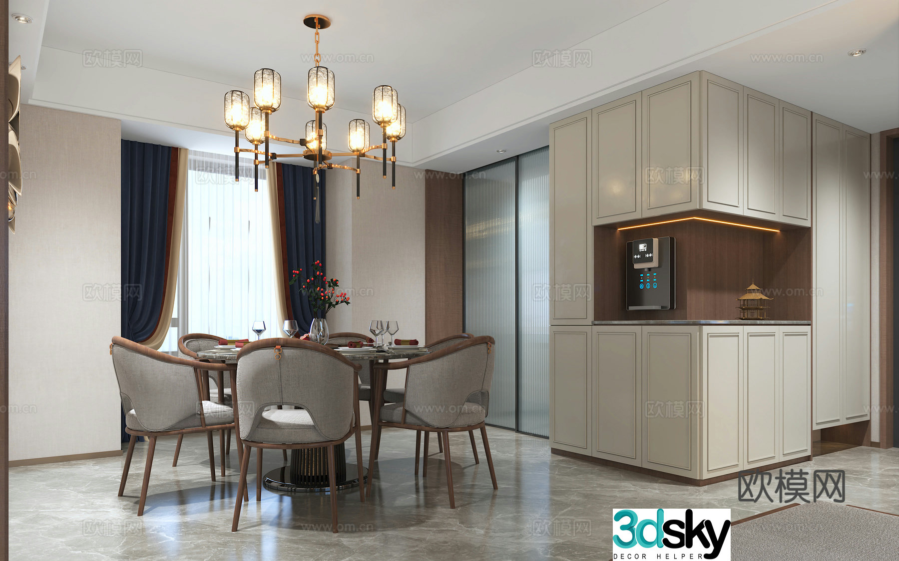 New Chinese restaurant 3d model
