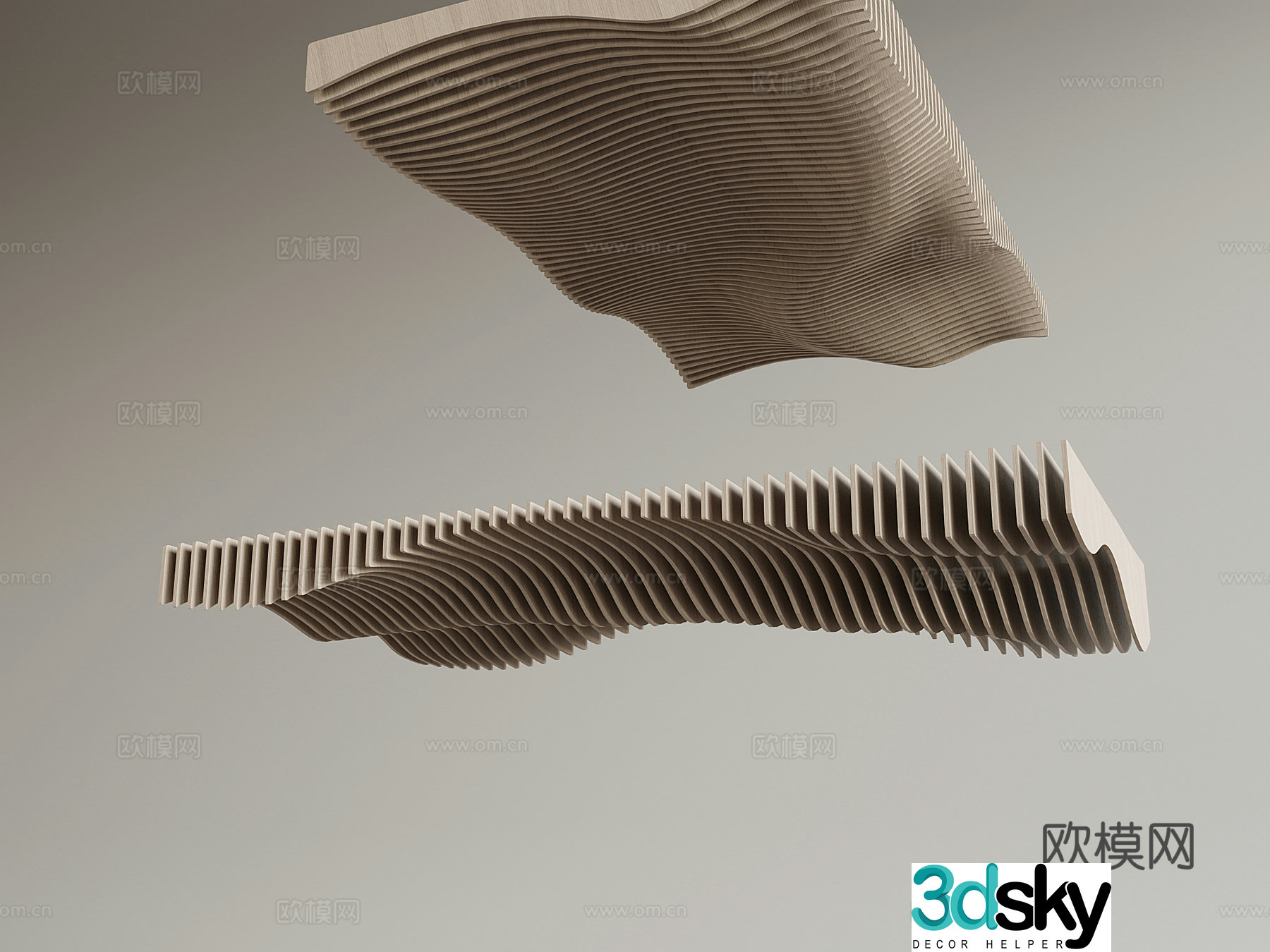 Special-shaped curved ceiling sliced â€‹â€‹ceiling 3D model