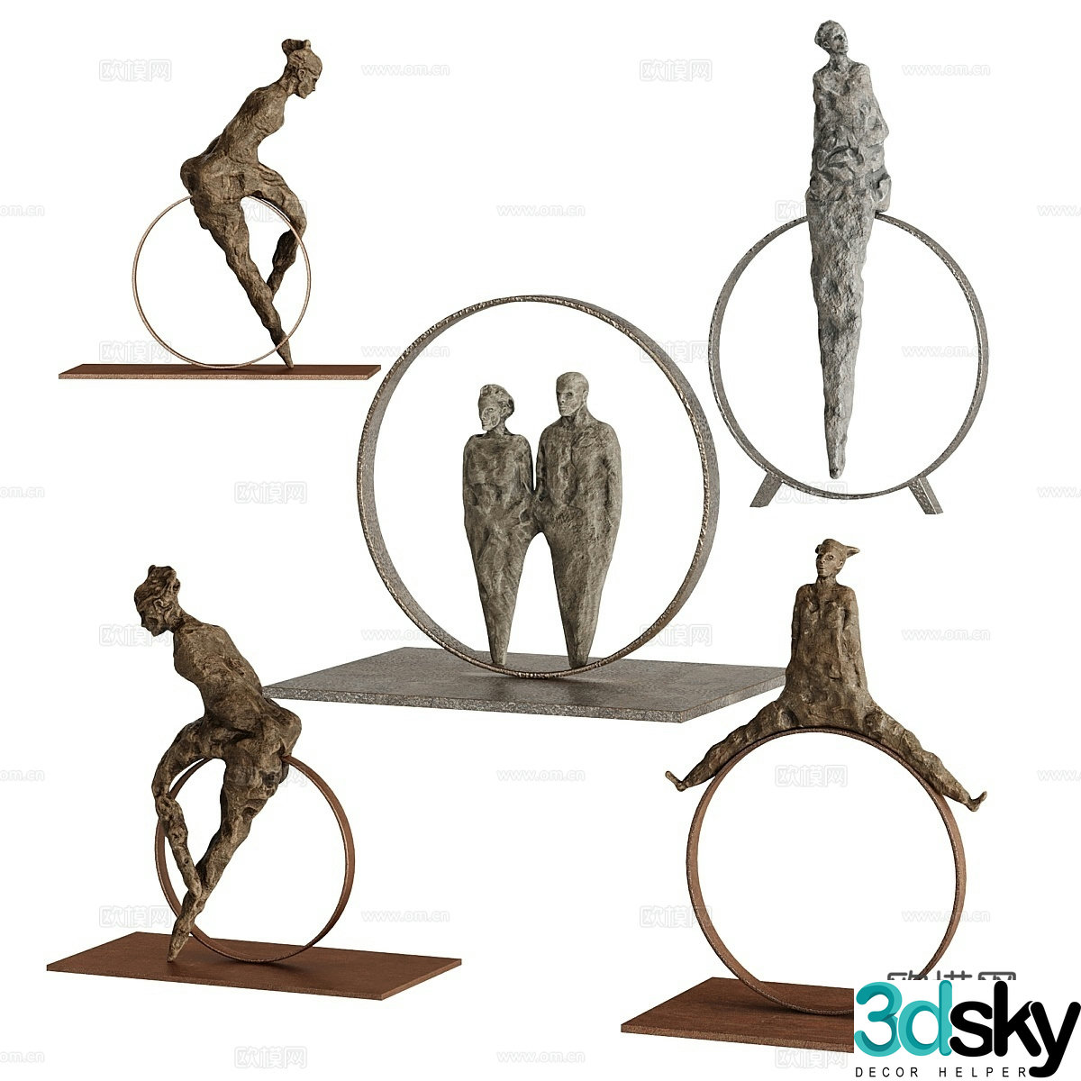 Abstract character metal ornament 3d model