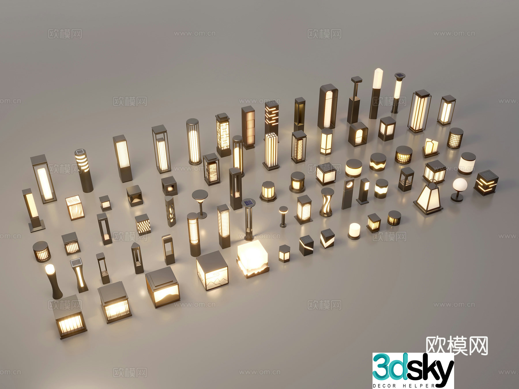 Chinese landscape lamp lawn lamp garden lamp outdoor lamp 3d model