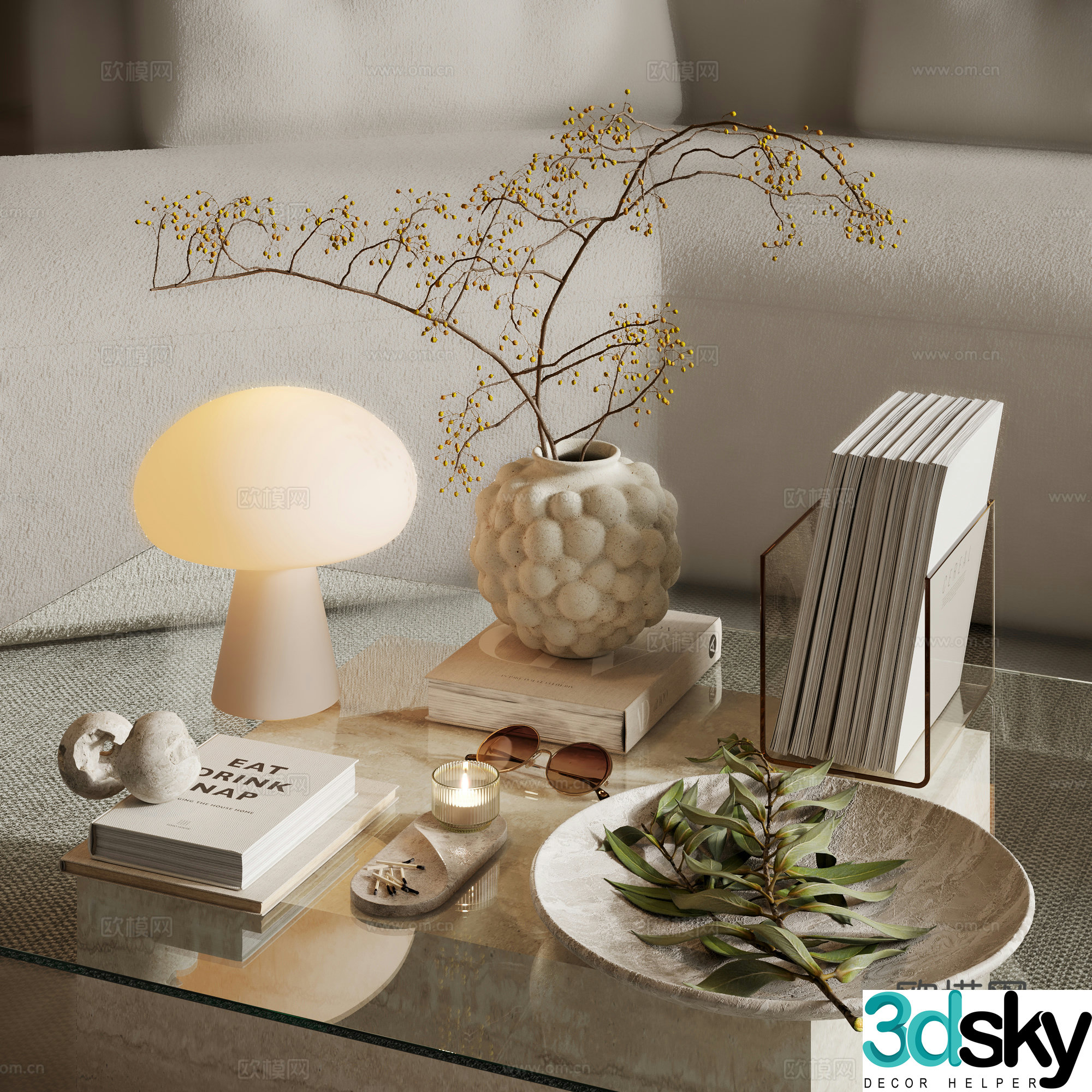 Modern ornament ornaments Books Table lamp 3d model