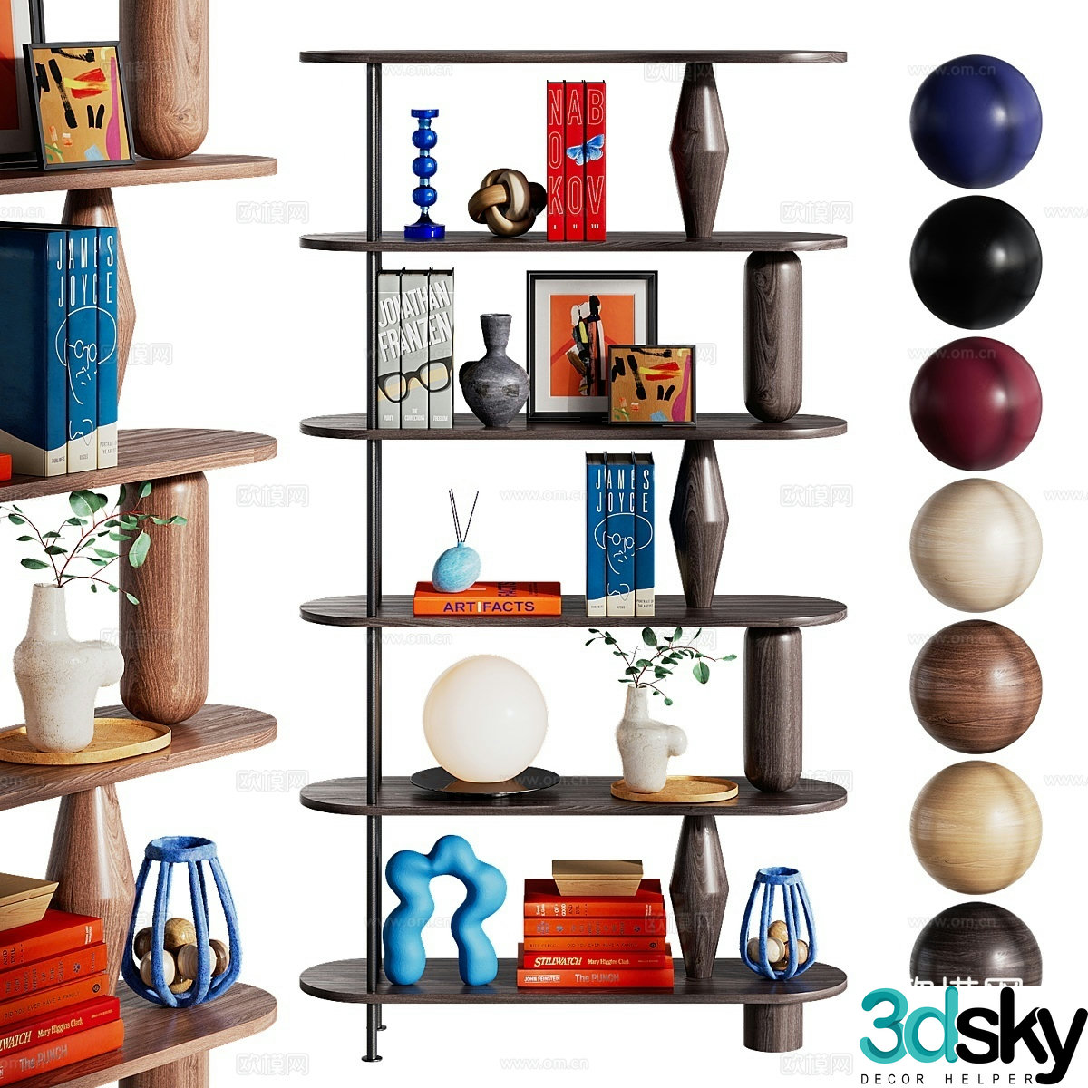 Decorative cabinet Bookcase Bookshelf 3D model