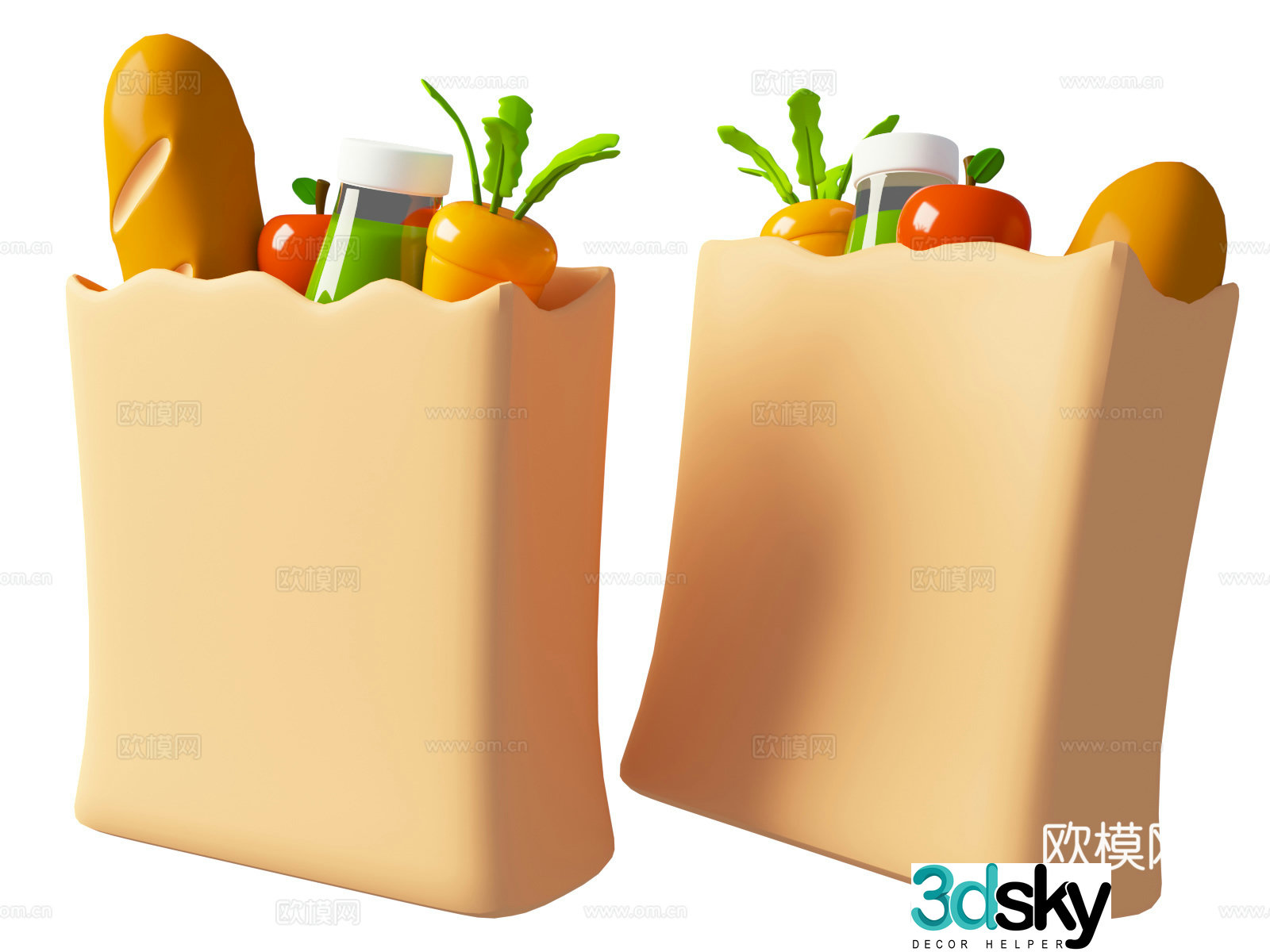 Cartoon vegetable box cartoon vegetable toy 3d model