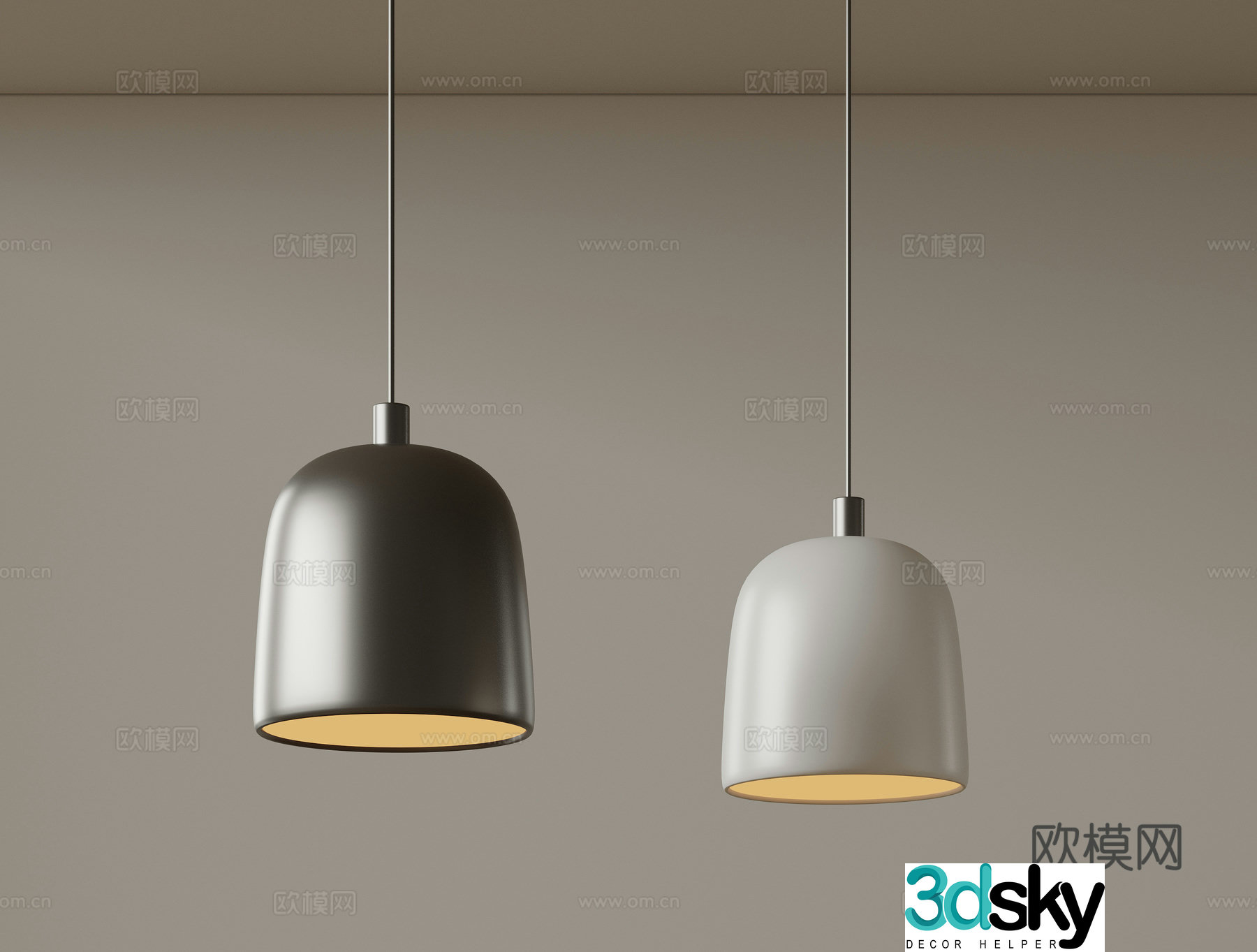 Nordic small chandelier single head chandelier 3d model