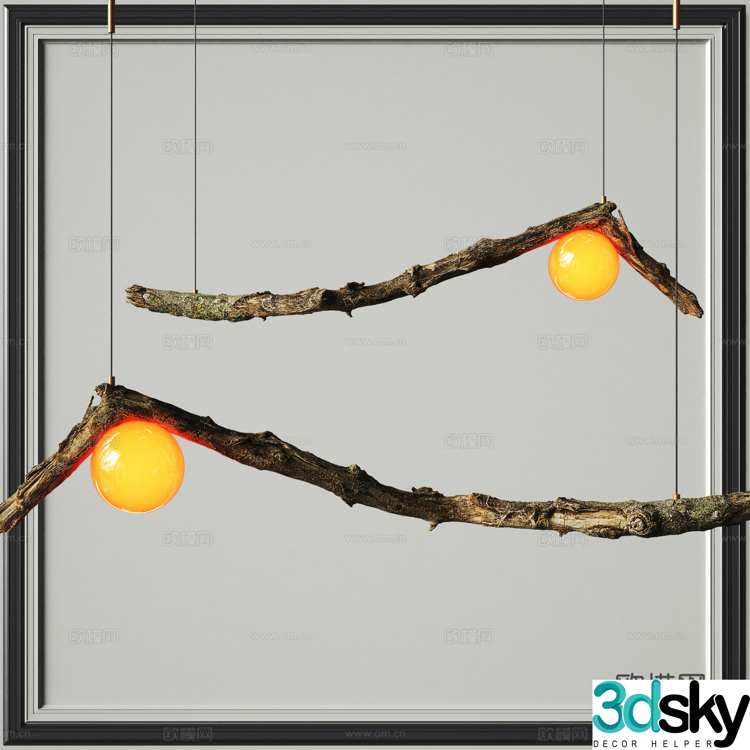 Wasabi Dead Tree Chandelier 3D Model