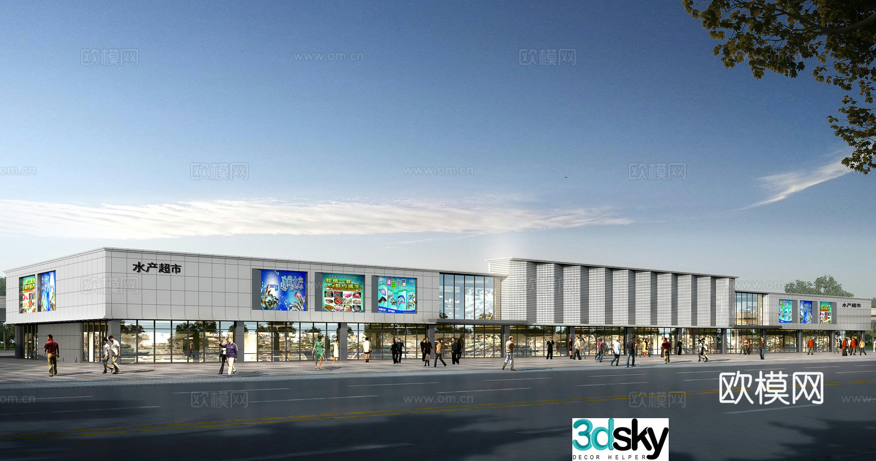 3D model of commercial appearance along the street