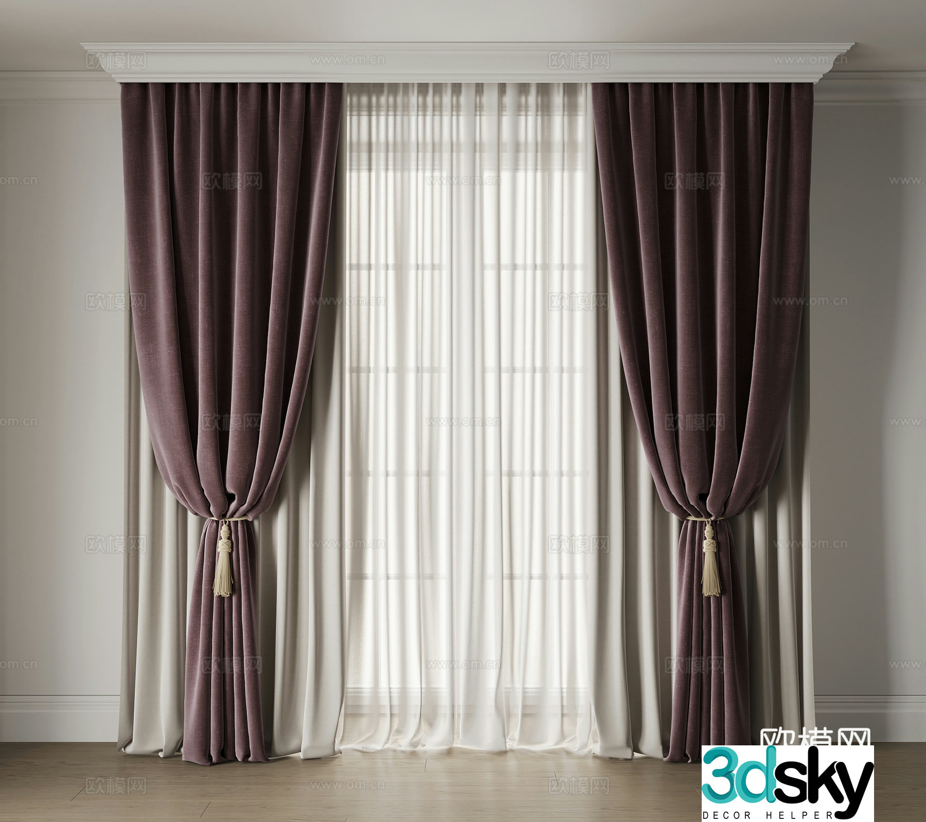 modern curtain 3d model