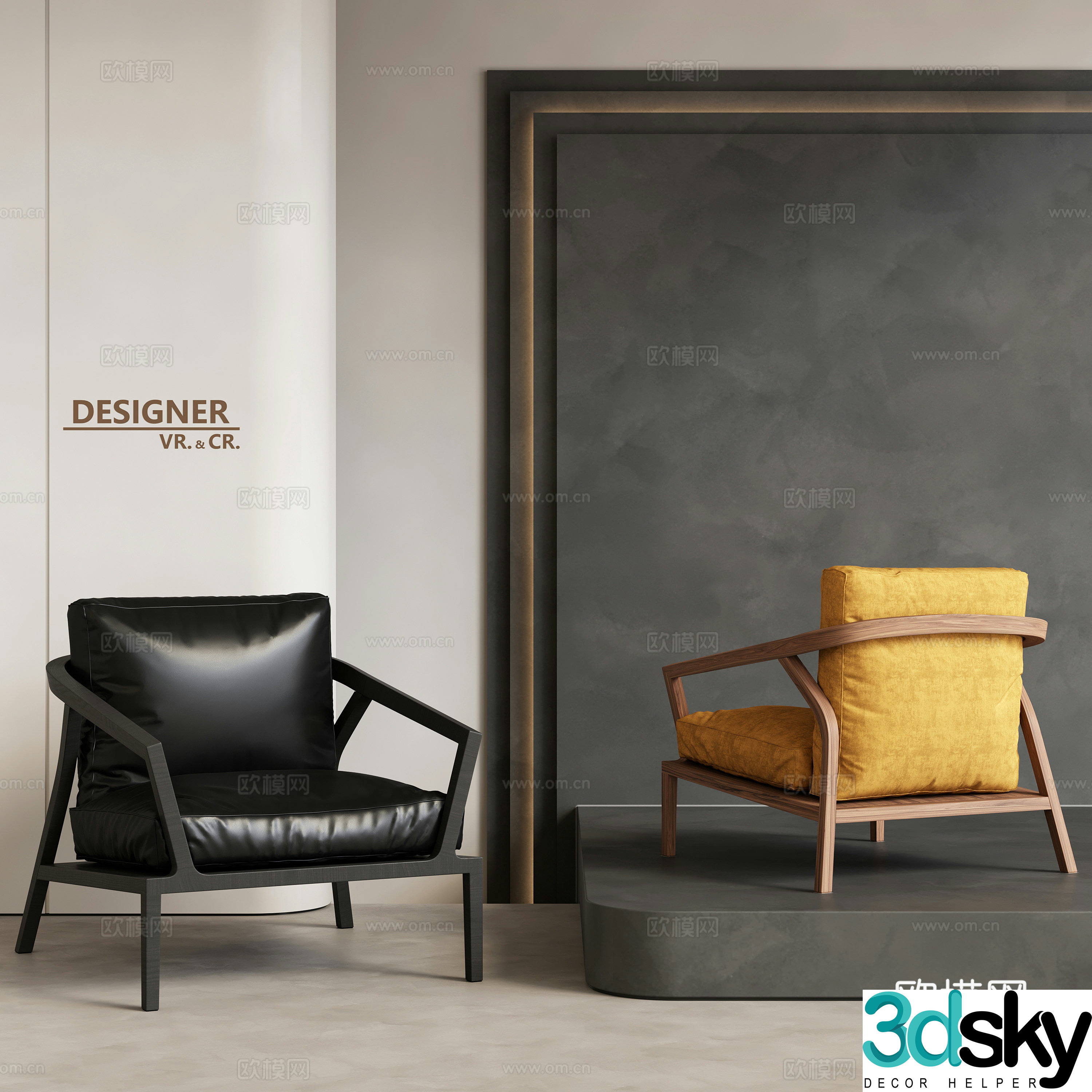 Modern sofa chair leisure chair 3d model
