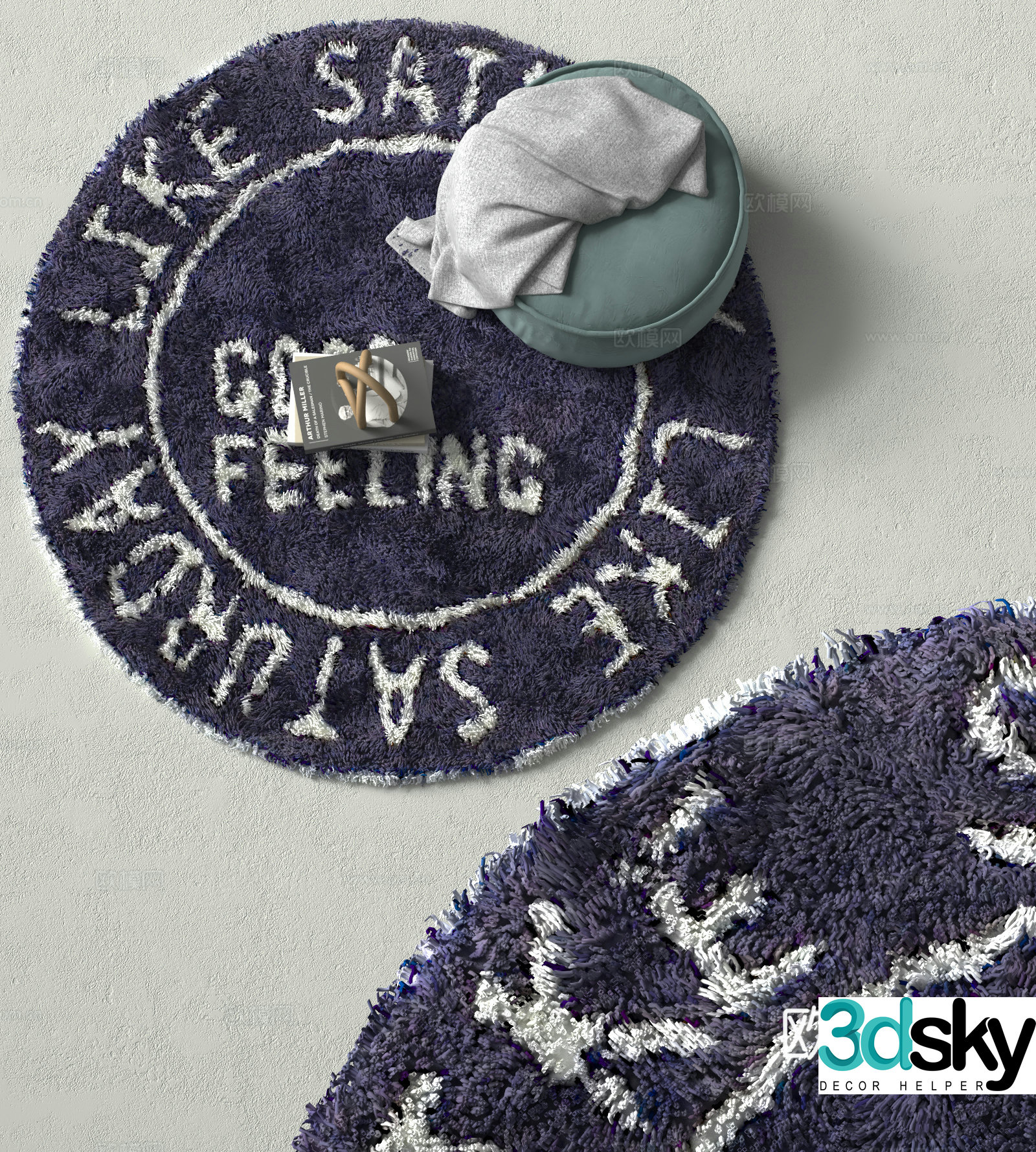 Modern round carpet 3d model