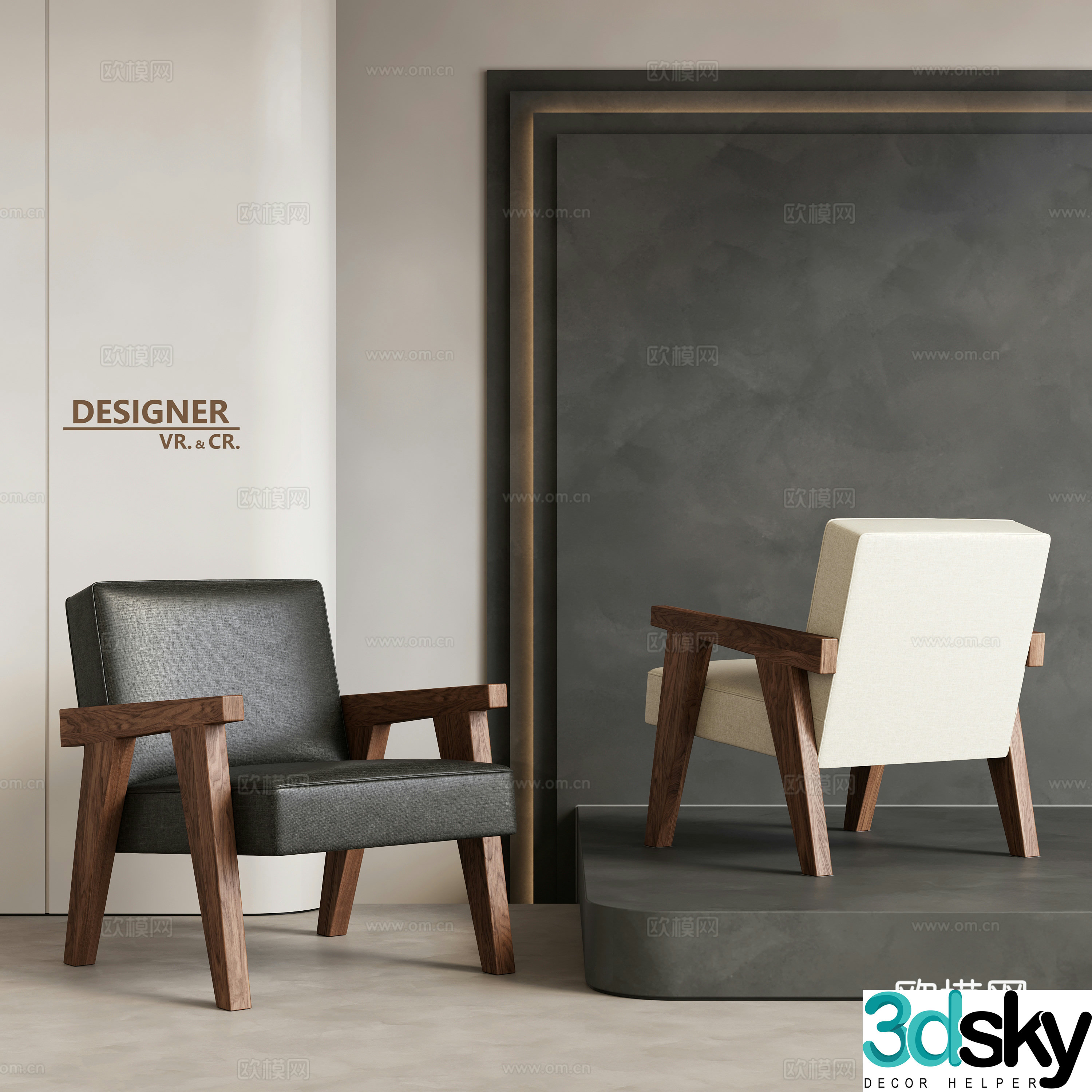 Modern armchair lounge chair 3d model