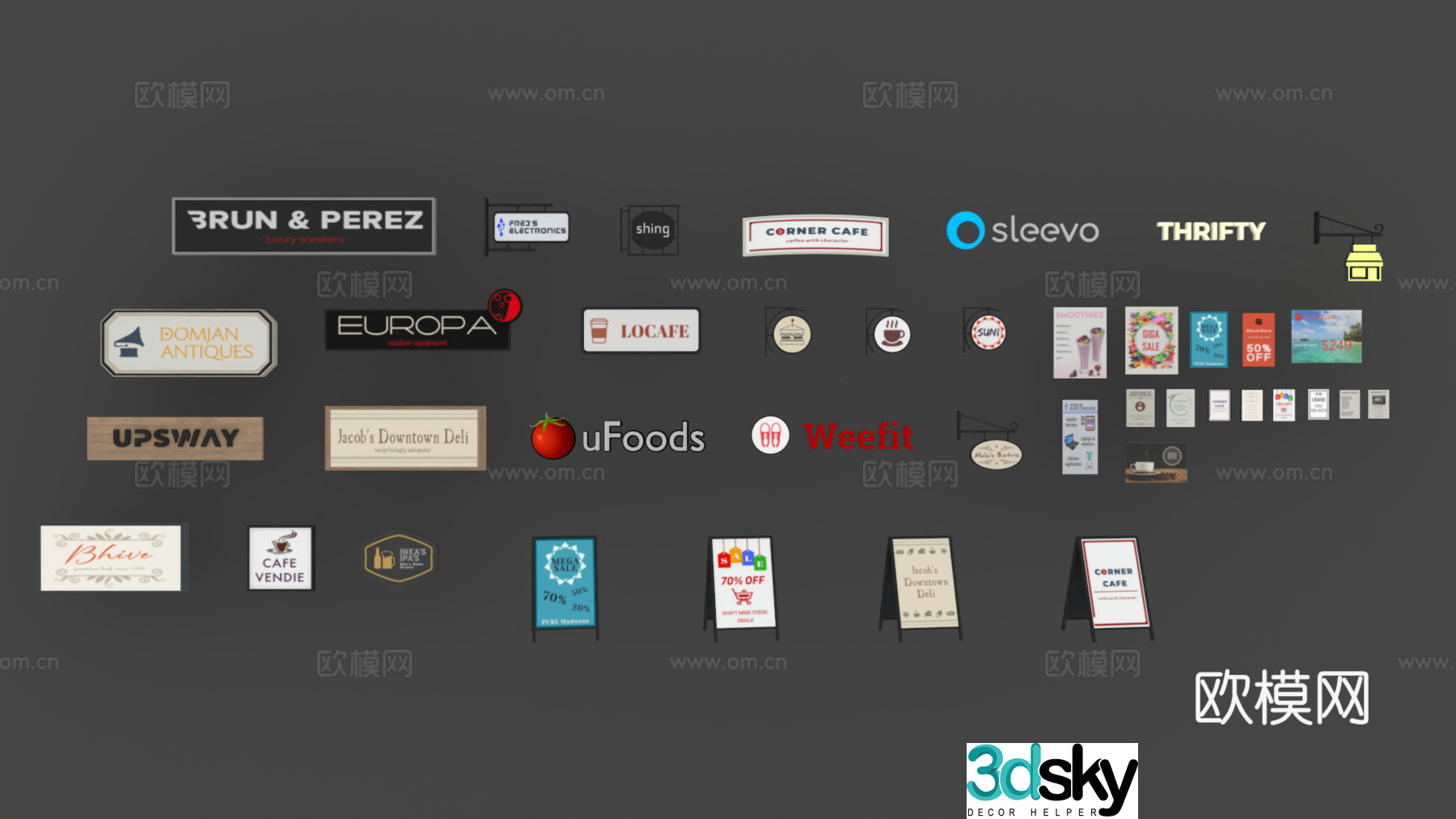 Commercial sign shop sign 3d model
